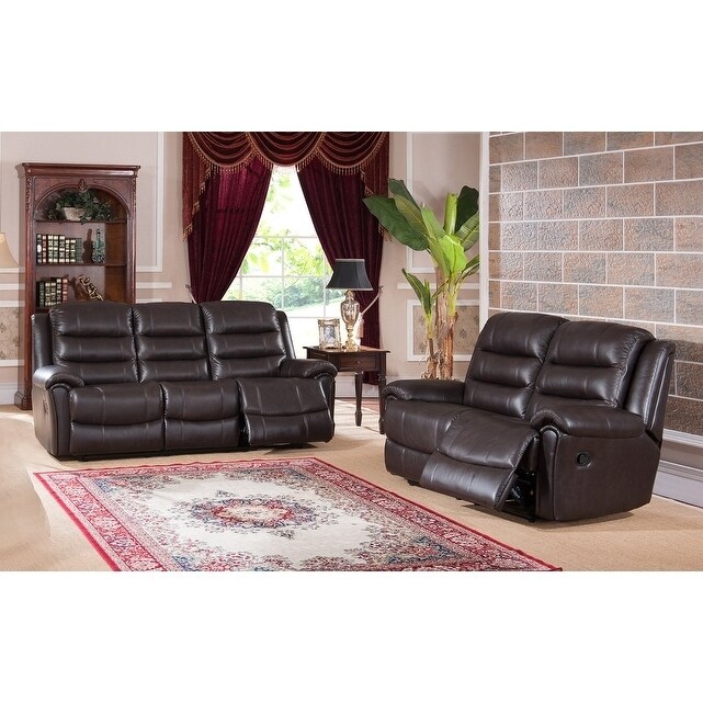 Brookville Leather Sofa And Loveseat Recliner Set