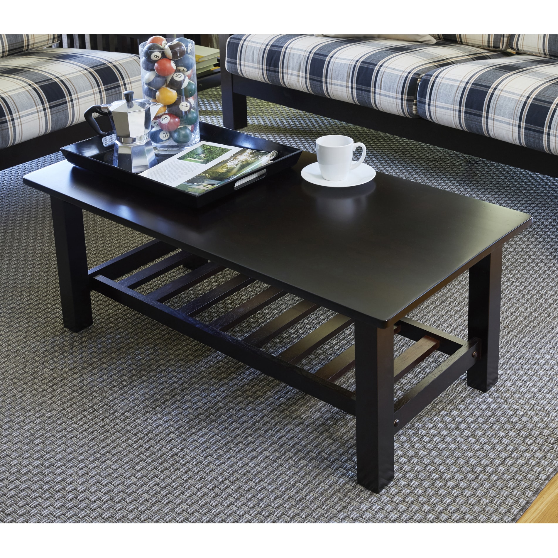 Handy Living Baltimore Espresso Brown Wood Coffee Table With Handy Living Baltimore Espresso Brown Wood Coffee Table With Slatted Shelf On Free Shipping Today 17568946