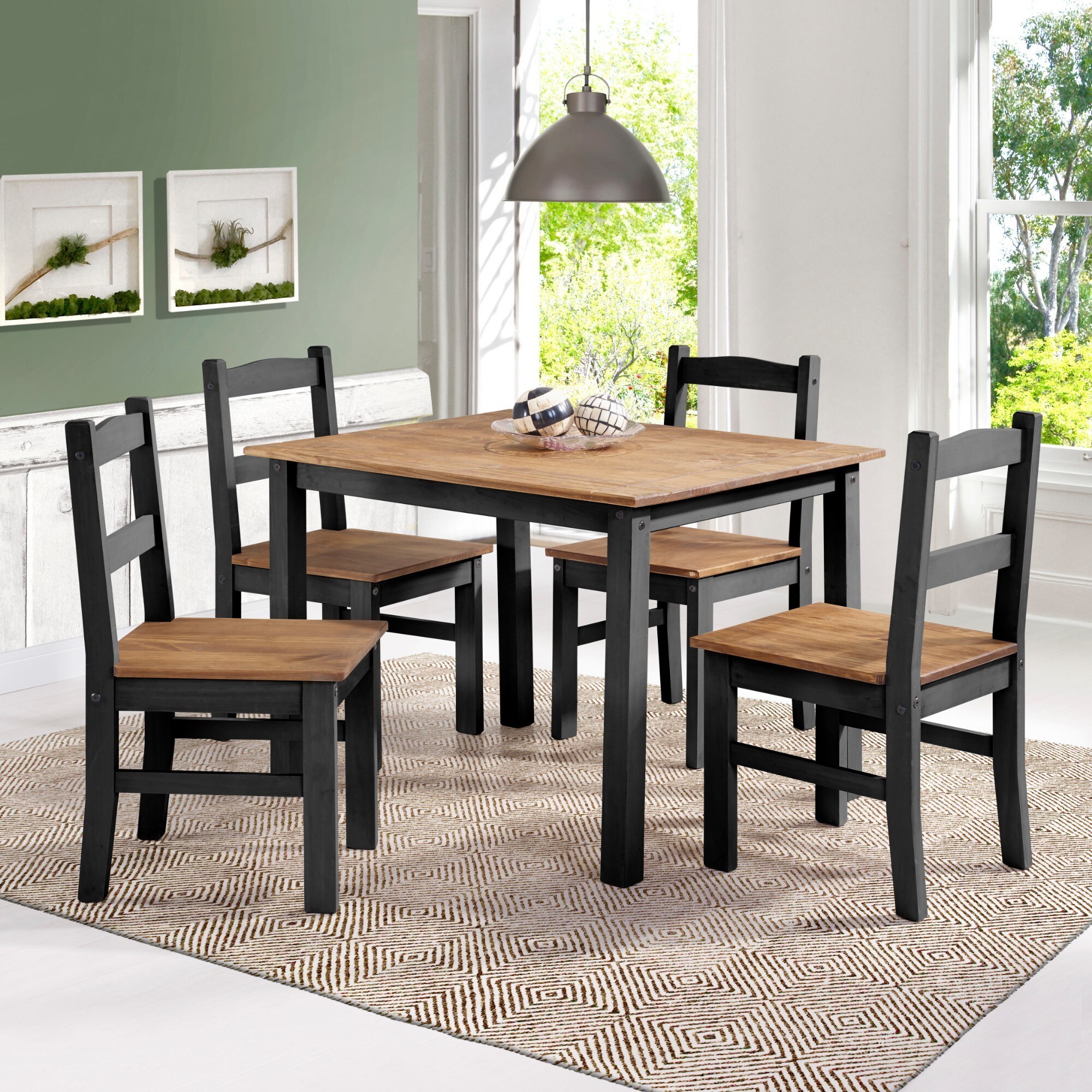 Shop Manhattan Comfort York 5 Piece Solid Wood Dining Set With 1 Table And 4 Chairs Shop Manhattan Comfort York 5 Piece Solid Wood Dining Set With 1 Table And 4 Chairs