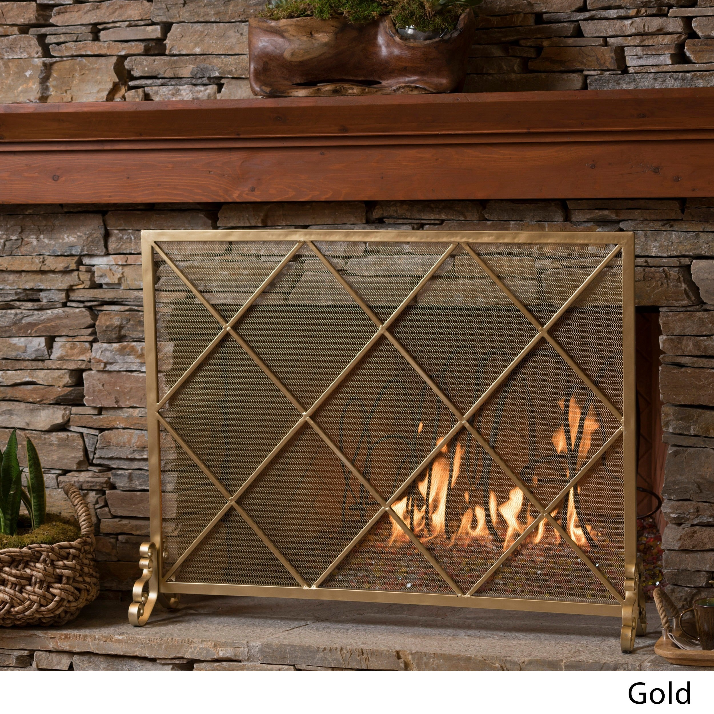 Shop Howell Single Panel Iron Fireplace Screen By Christopher Knight