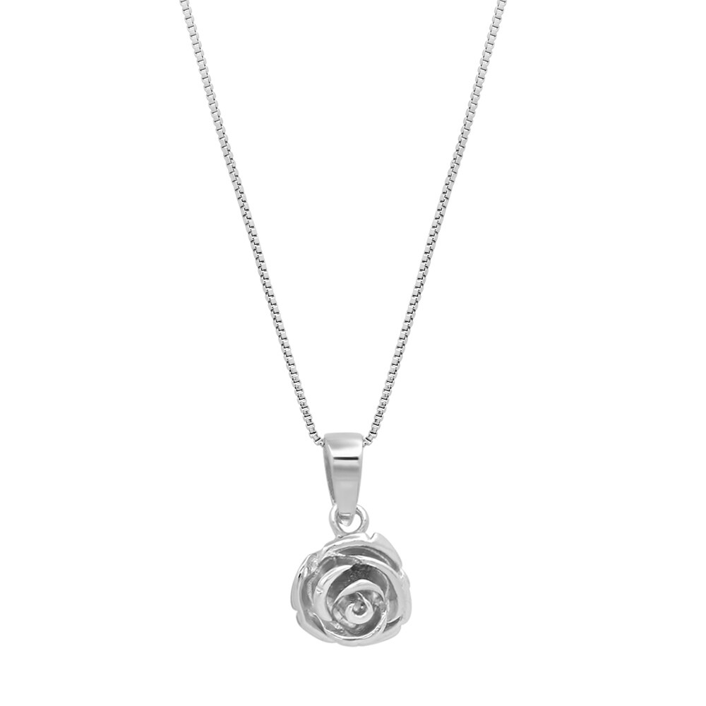 sterling silver rose pendant necklace