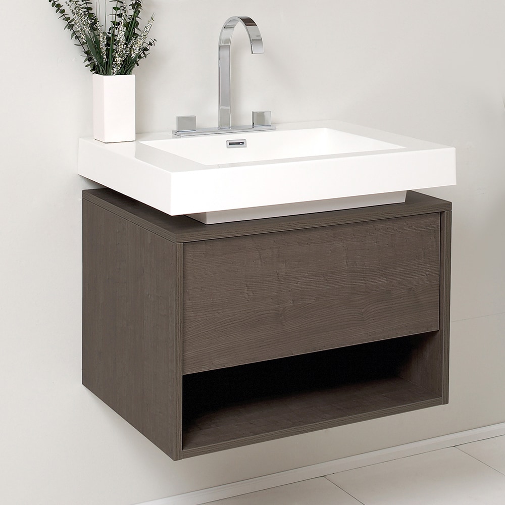 Fresca Potenza Grey Oak Bathroom Cabinet With Vessel Sink Free Fresca Potenza Grey Oak Bathroom Cabinet With Vessel Sink Free Shipping Today 23874243