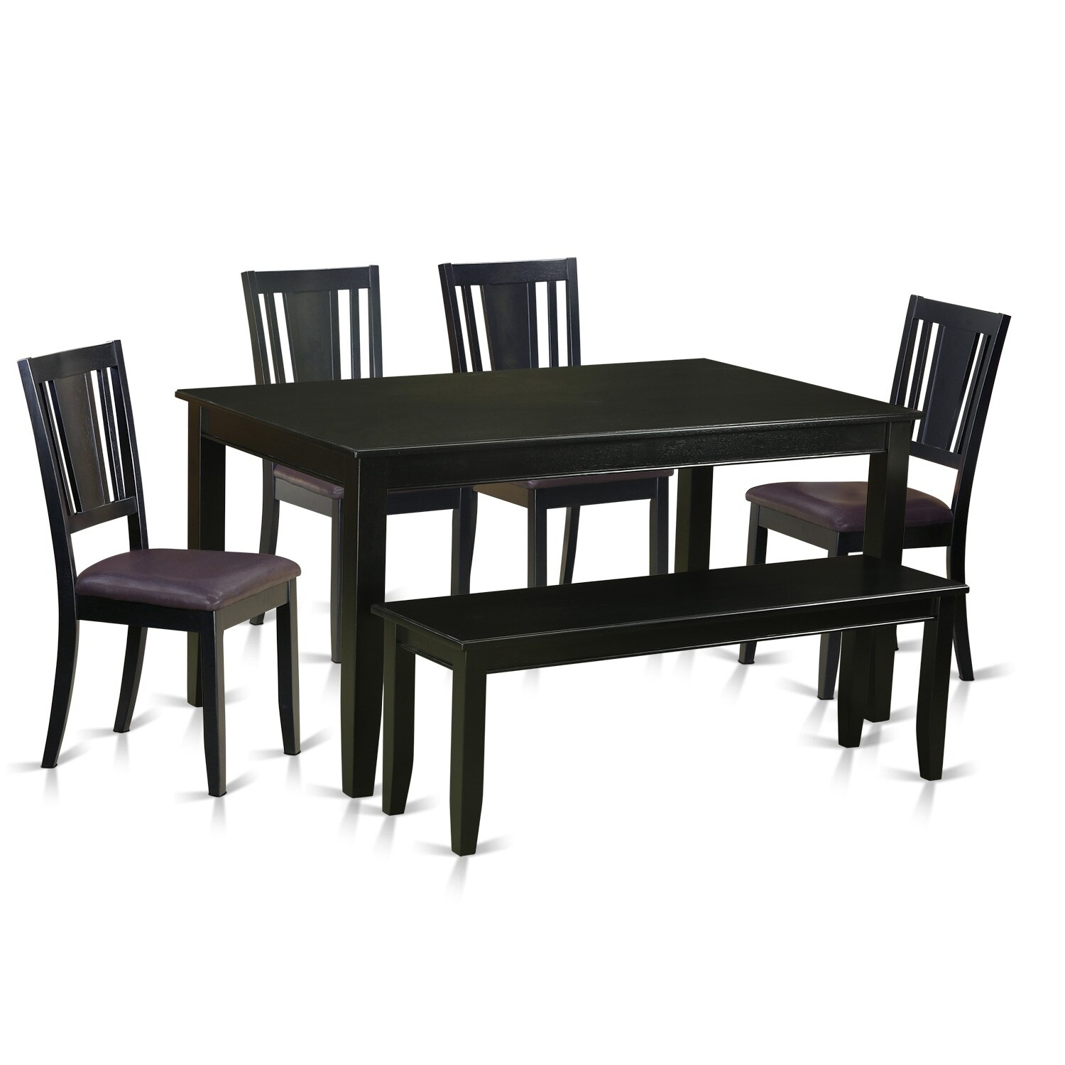 Shop DULE6 BLK 6 Pc Kitchen Table Table And 4 Kitchen Chairs And