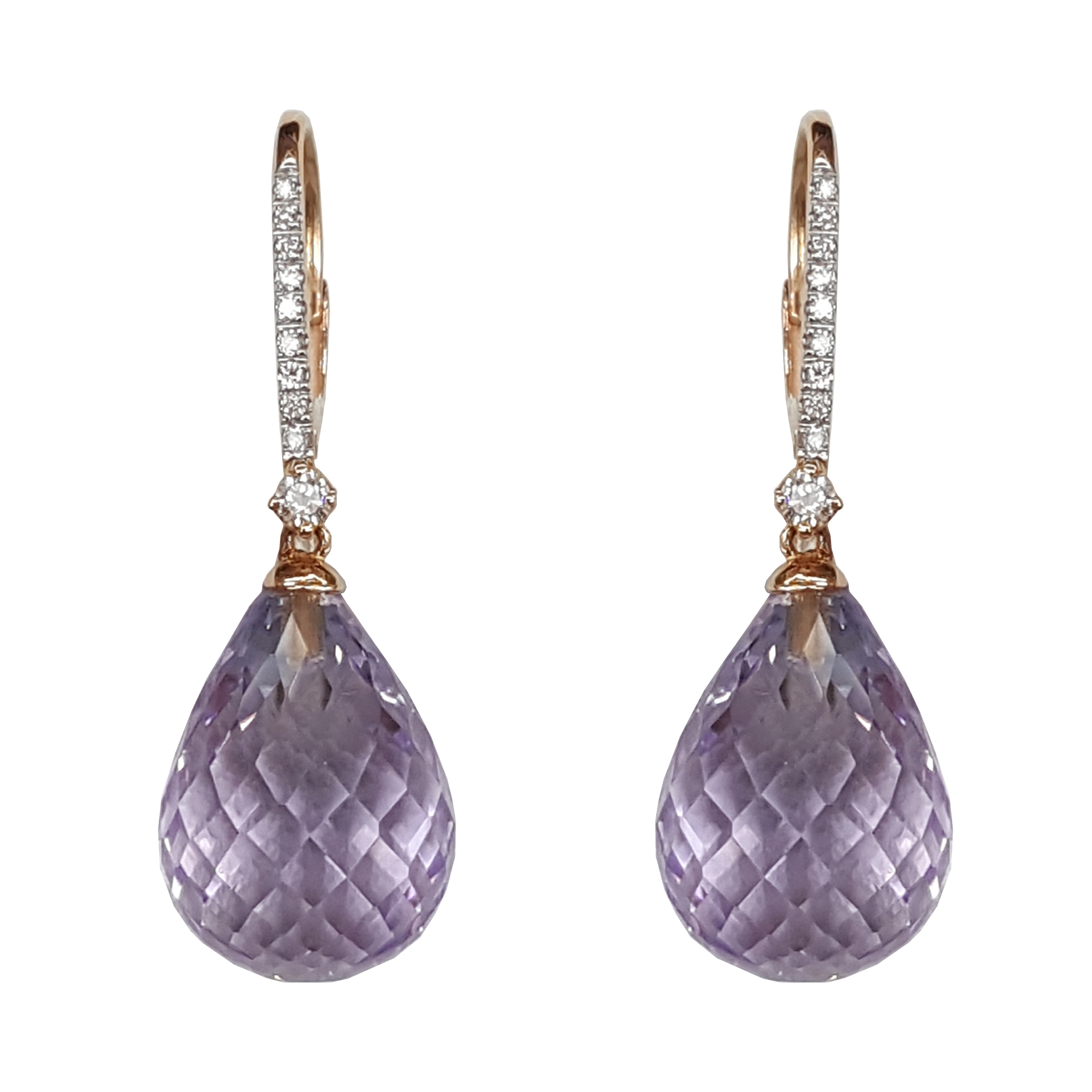 Kabella 14k Gold Briolette Pink Or Green Amethyst Diamond Kabella 14k Gold Briolette Pink Or Green Amethyst Diamond Leverback Earring Purple On Free Shipping Today 17676728