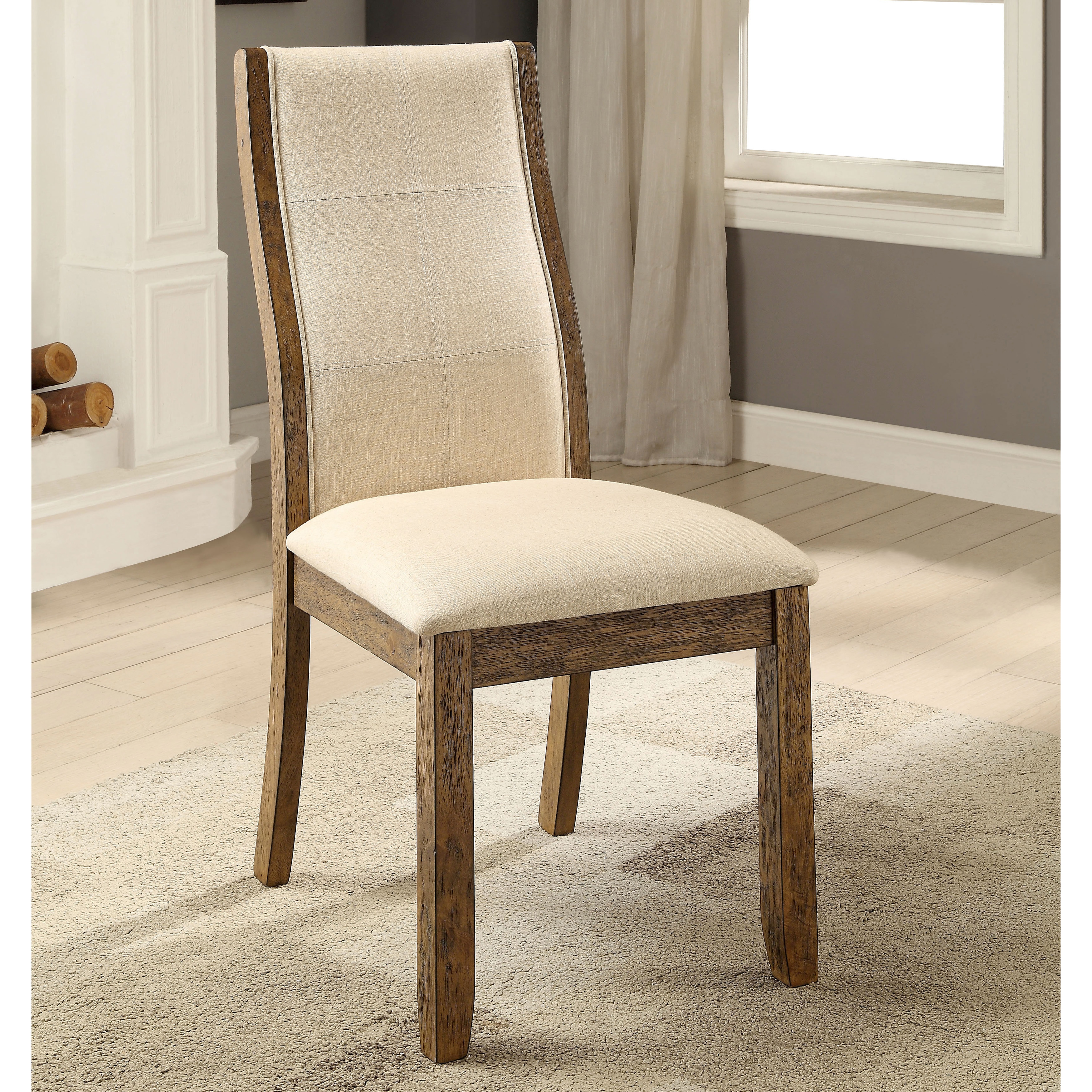 Furniture Of America Lenea Contemporary Padded Oak Dining Chair Furniture Of America Lenea Contemporary Padded Oak Dining Chair Set 2 19 W X 25 1 D 39 H Free Shipping Today 17697034