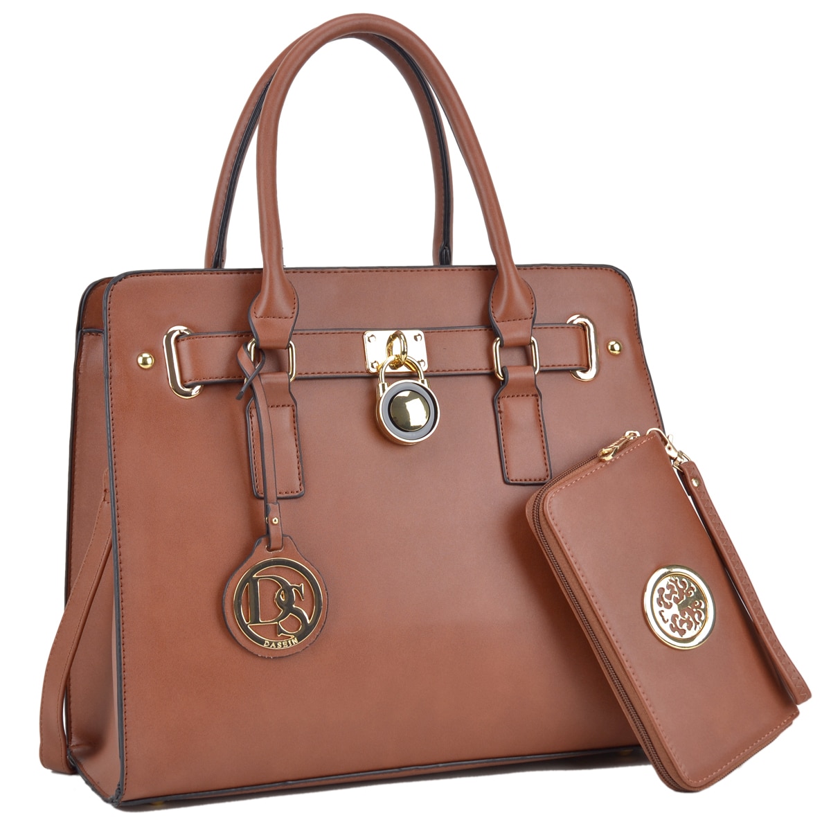 Dasein Large Saffiano Leather Padlock Satchel Handbag With Dasein Large Saffiano Leather Padlock Satchel Handbag With Matching Wallet Free Shipping Today 17698244
