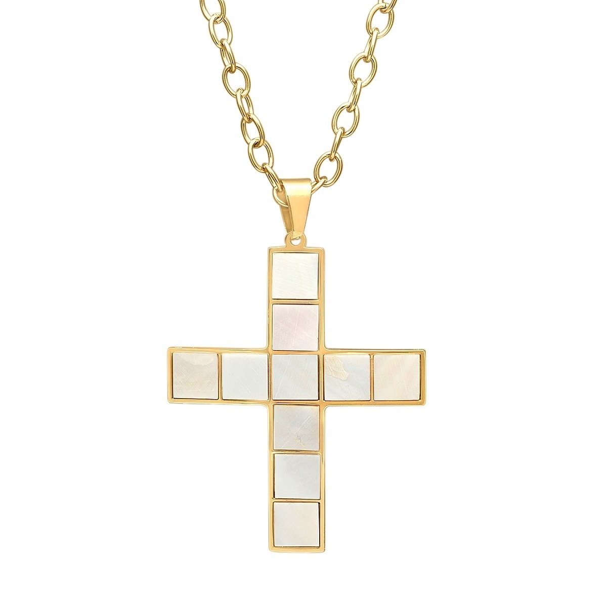 mother of pearl cross pendant