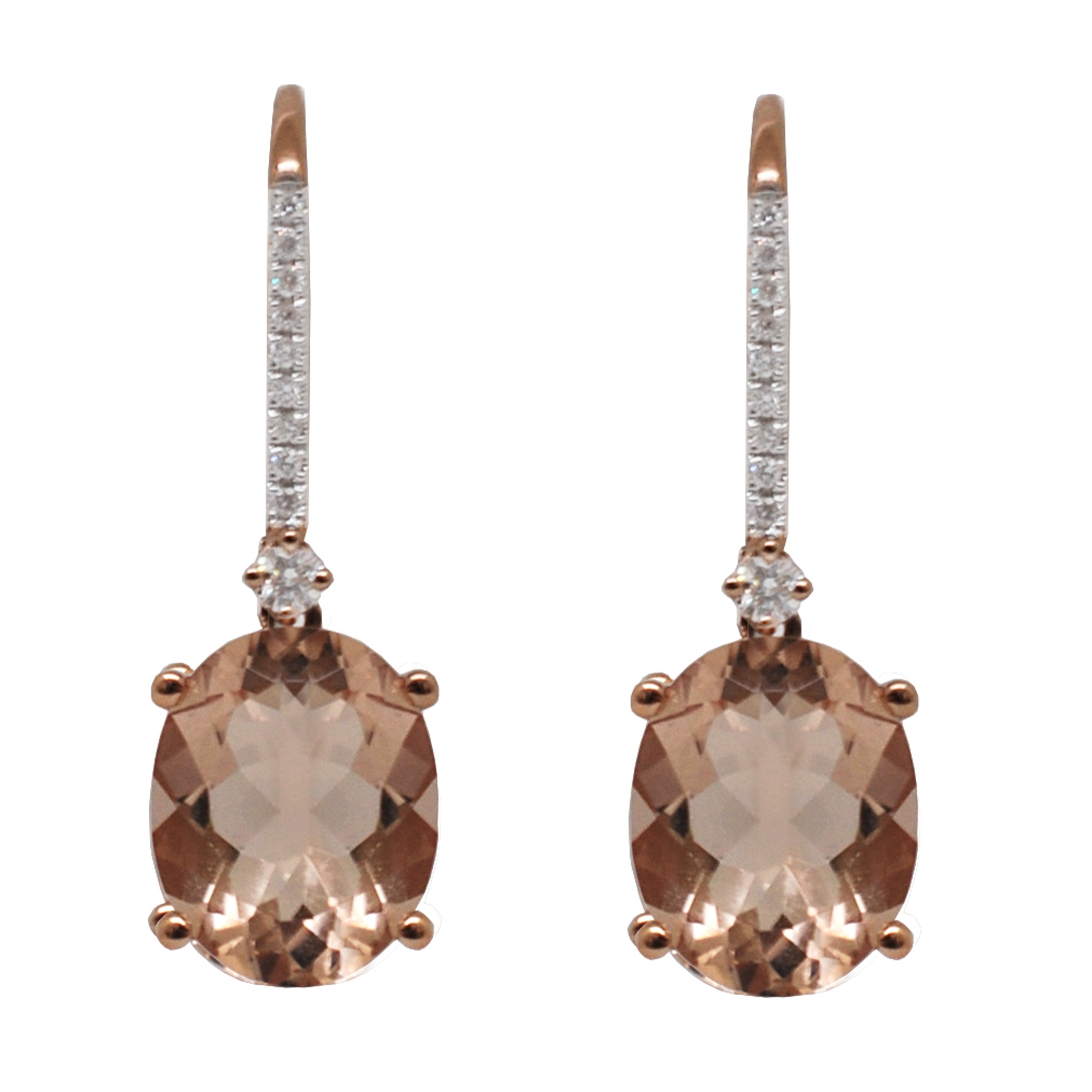 Morganite Diamonds Leverback Earrings 14k Rose Or Yellow Morganite Diamonds Leverback Earrings 14k Rose Or Yellow Gold Peach On Free Shipping Today 17761831