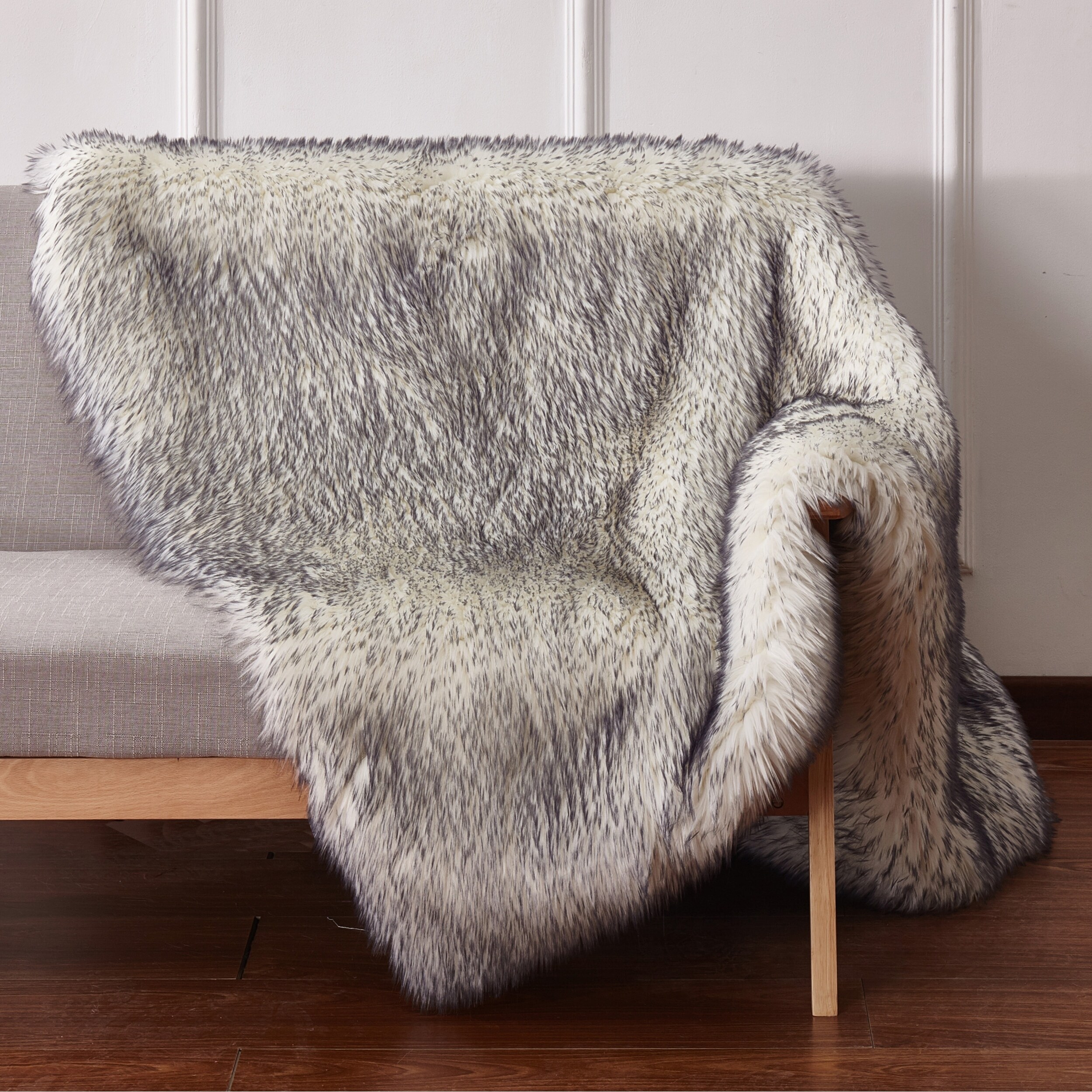 Black White Solid Faux Fur Area Rug With Suede Backing 5 X 7 Black White Solid Faux Fur Area Rug With Suede Backing 5 X 7 On Free Shipping Today 17806701