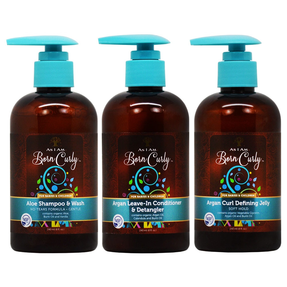 As I Am Born Curly Hair Care For Babies And Children 3 Piece Set