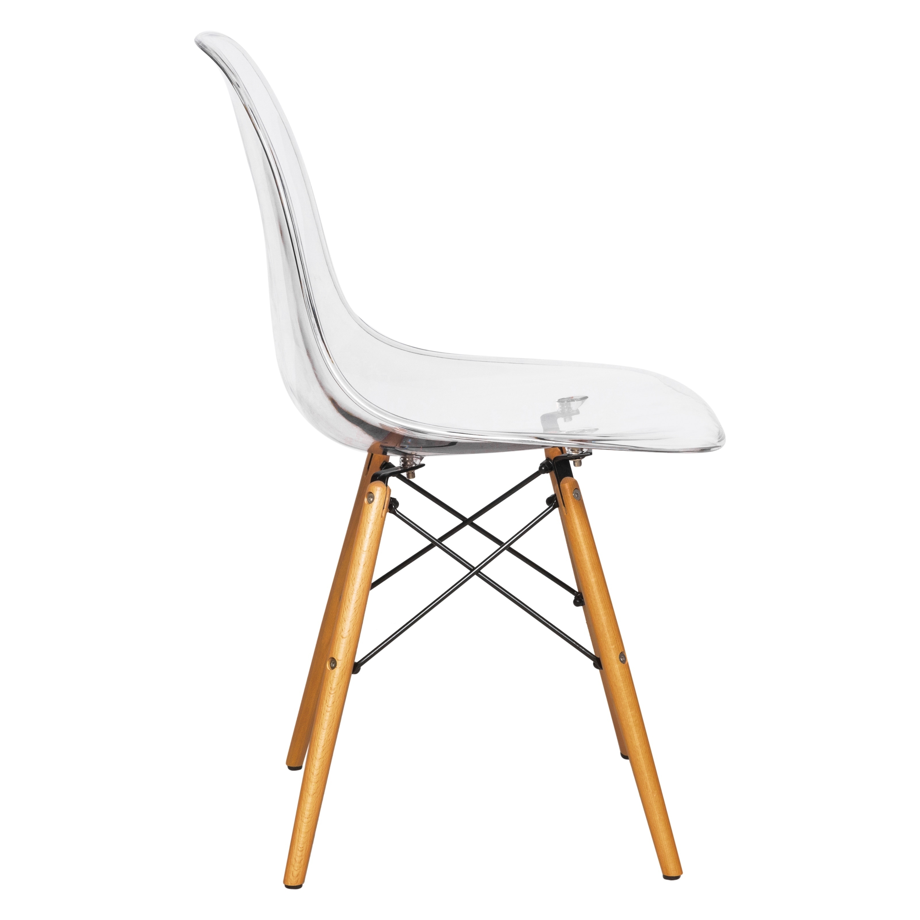 Leisuremod Dover Molded Clear Side Dining Chair Eiffel Wood Leisuremod Dover Molded Clear Side Dining Chair Eiffel Wood Legs Free Shipping Today 17834304