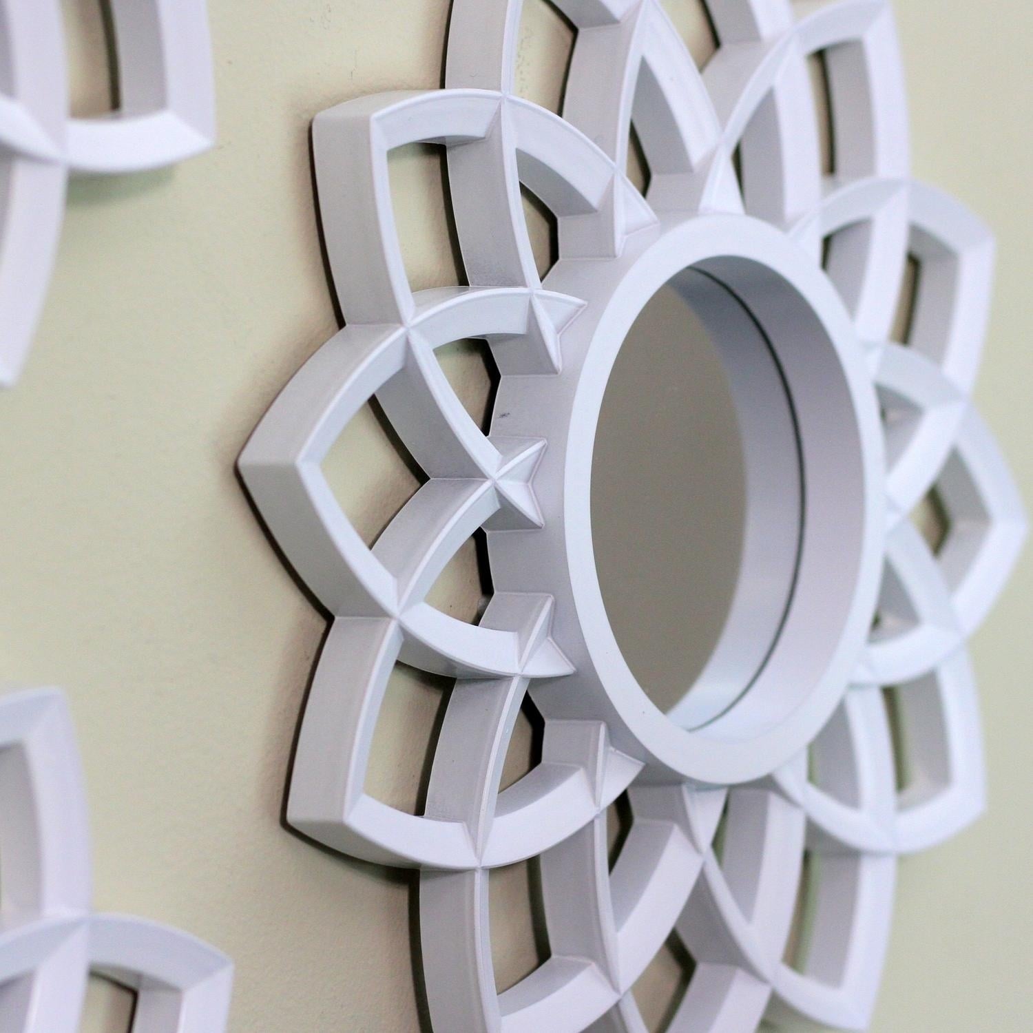 Set Of 3 Fl Arches Matte White Decorative Round Mirrors 9 5 Set Of 3 Fl Arches Matte White Decorative Round Mirrors 9 5 Free Shipping On Orders Over 45 17958085