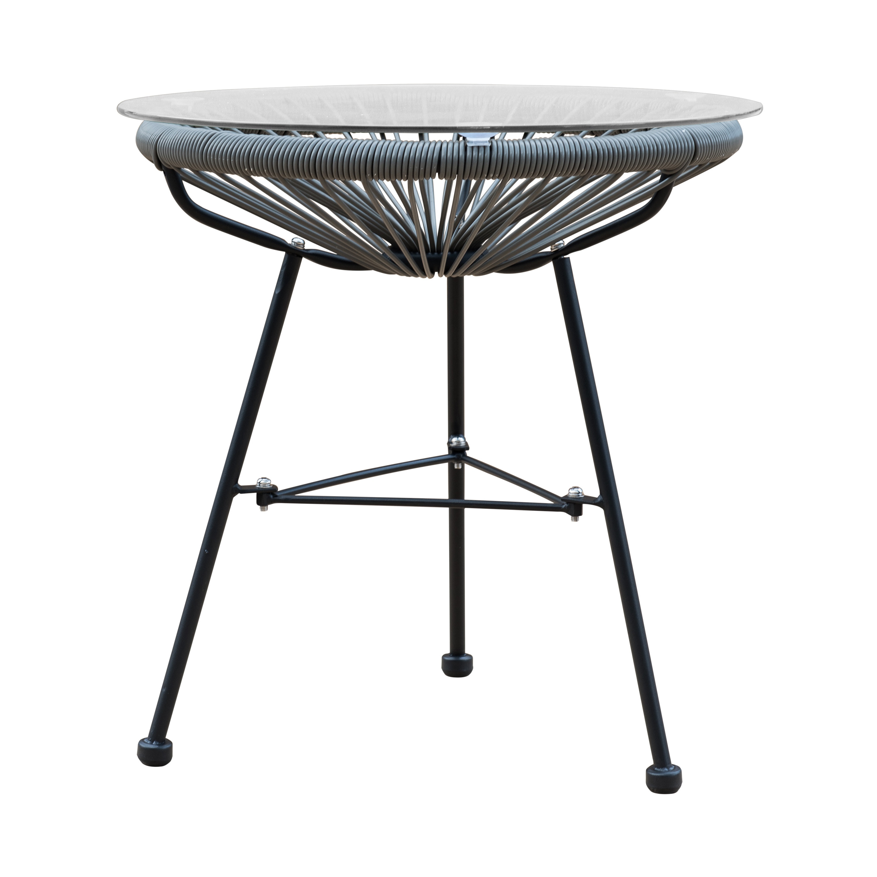 Sarcelles Modern Woven Wicker Patio Side Table With Gl Top Sarcelles Modern Woven Wicker Patio Side Table With Gl Top By Corvus On Free Shipping Today 17958315