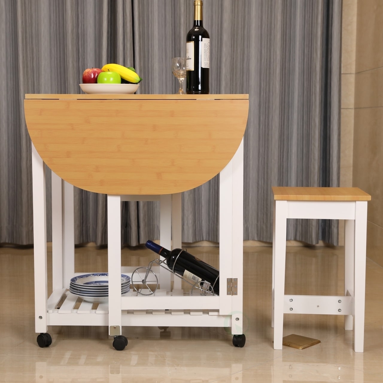 3 Piece Kitchen Island Breakfast Bar Set With Casters Drop 3 Piece Kitchen Island Breakfast Bar Set With Casters Drop Down Table 2 Stools Free Shipping Today 17975287