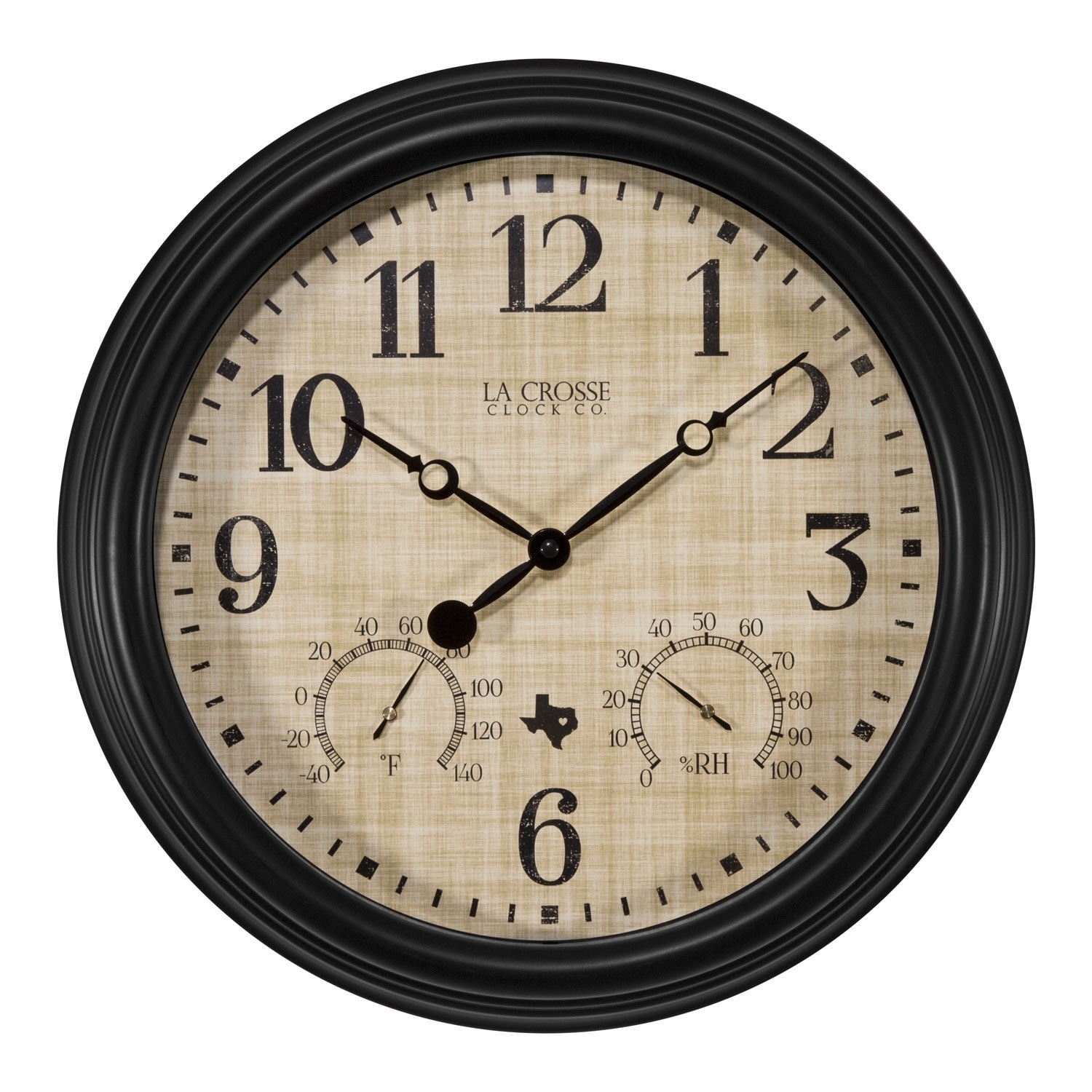 Shop La Crosse Clock 404-3015TX 15 Inch Indoor/Outdoor Texas Quartz Clock with Temperature and Humidity - Free Shipping On Orders Over $45 - Overstock.com - ...