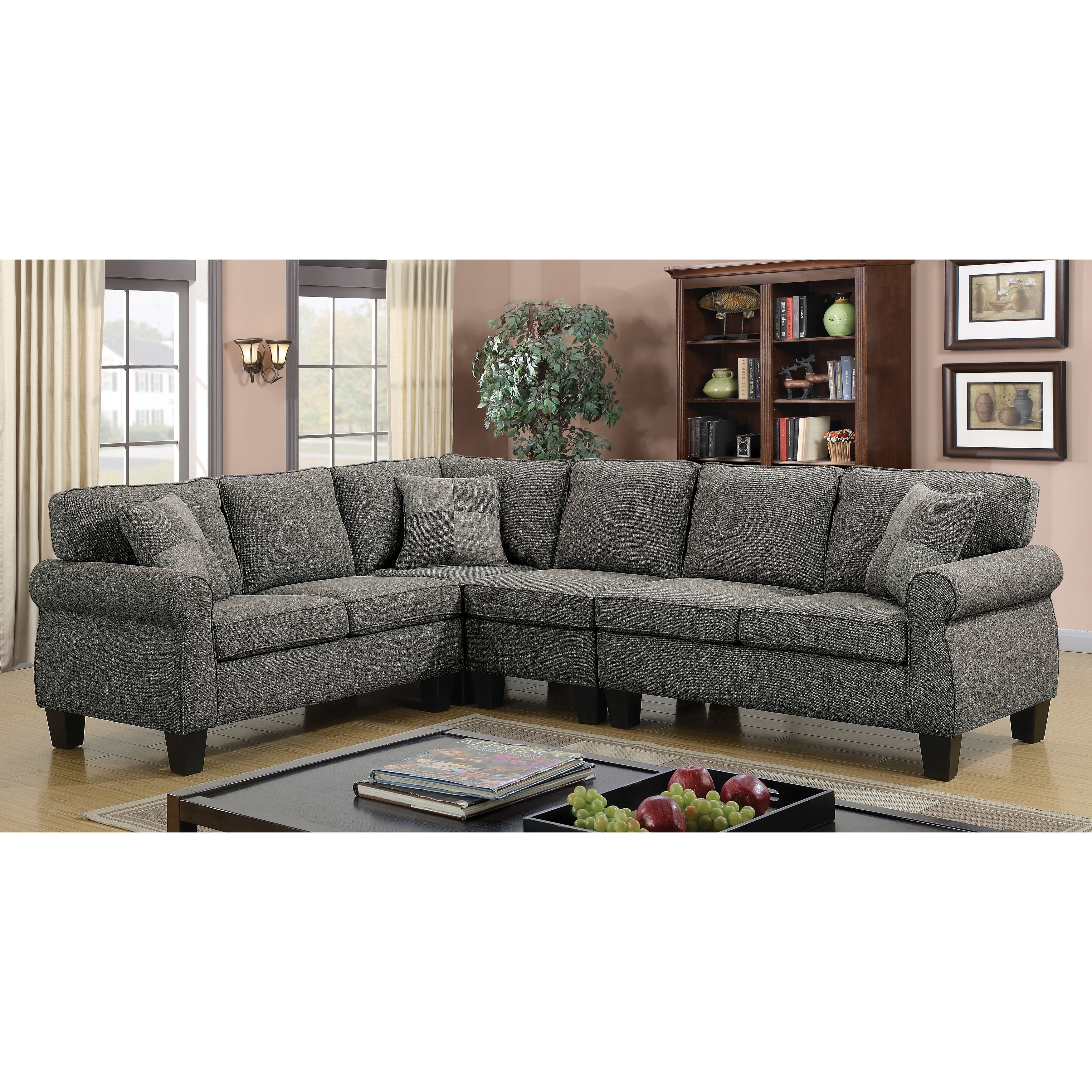 Furniture Of America Herena Linen Like L Shaped Sectional On Furniture Of America Herena Linen Like L Shaped Sectional On Free Shipping Today 18003793