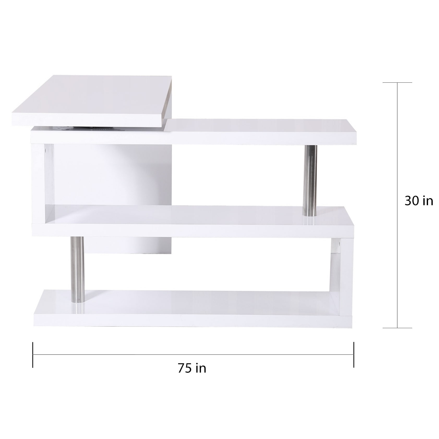 Homcom Rotating Office Desk And Shelf Combo White On Homcom Rotating Office Desk And Shelf Combo White On Free Shipping Today 18019795