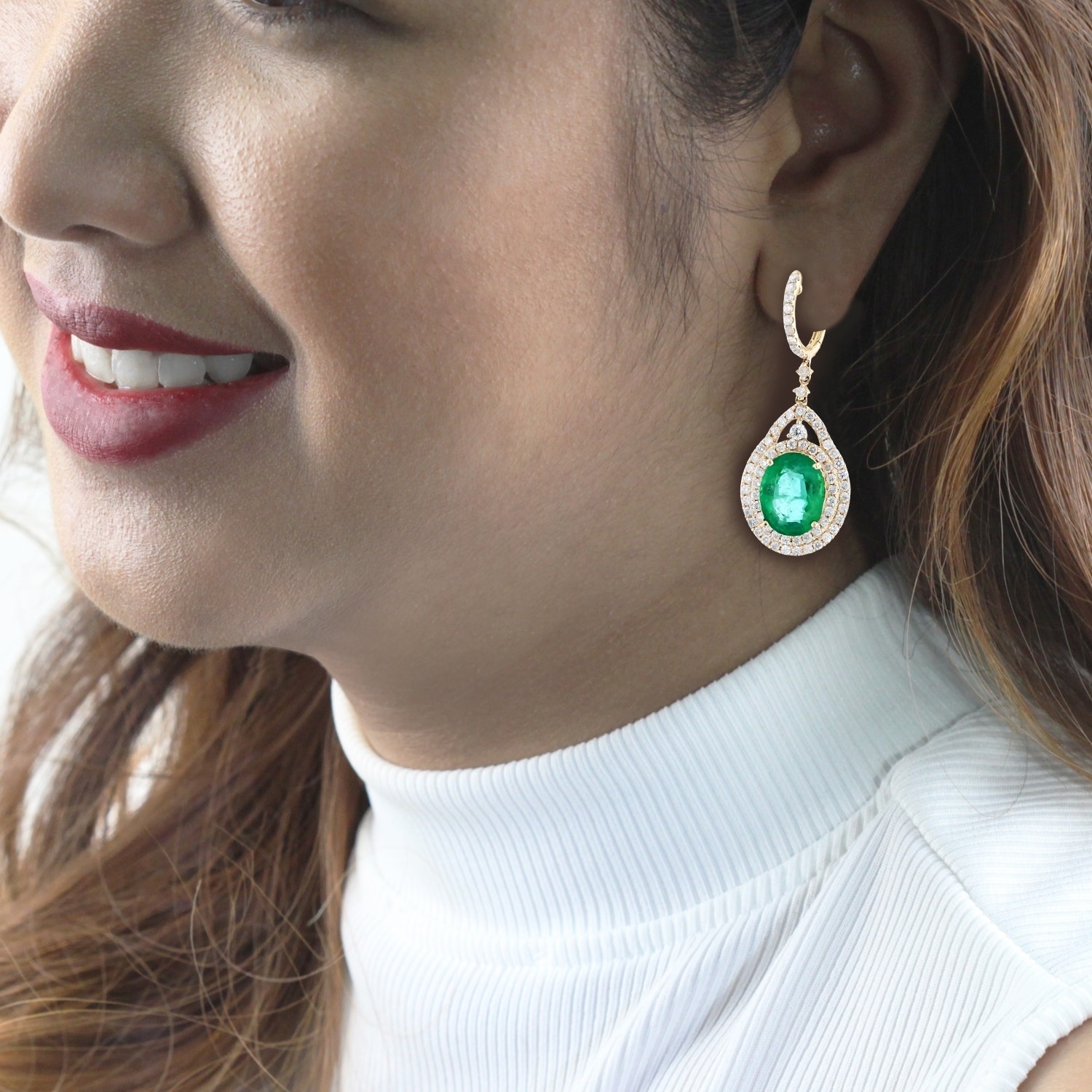 Auriya 14k Yellow Gold 9 1 2ct Emerald And 2 3ct Tdw Diamond Auriya 14k Yellow Gold 9 1 2ct Emerald And 2 3ct Tdw Diamond Earrings White Free Shipping Today 24208667