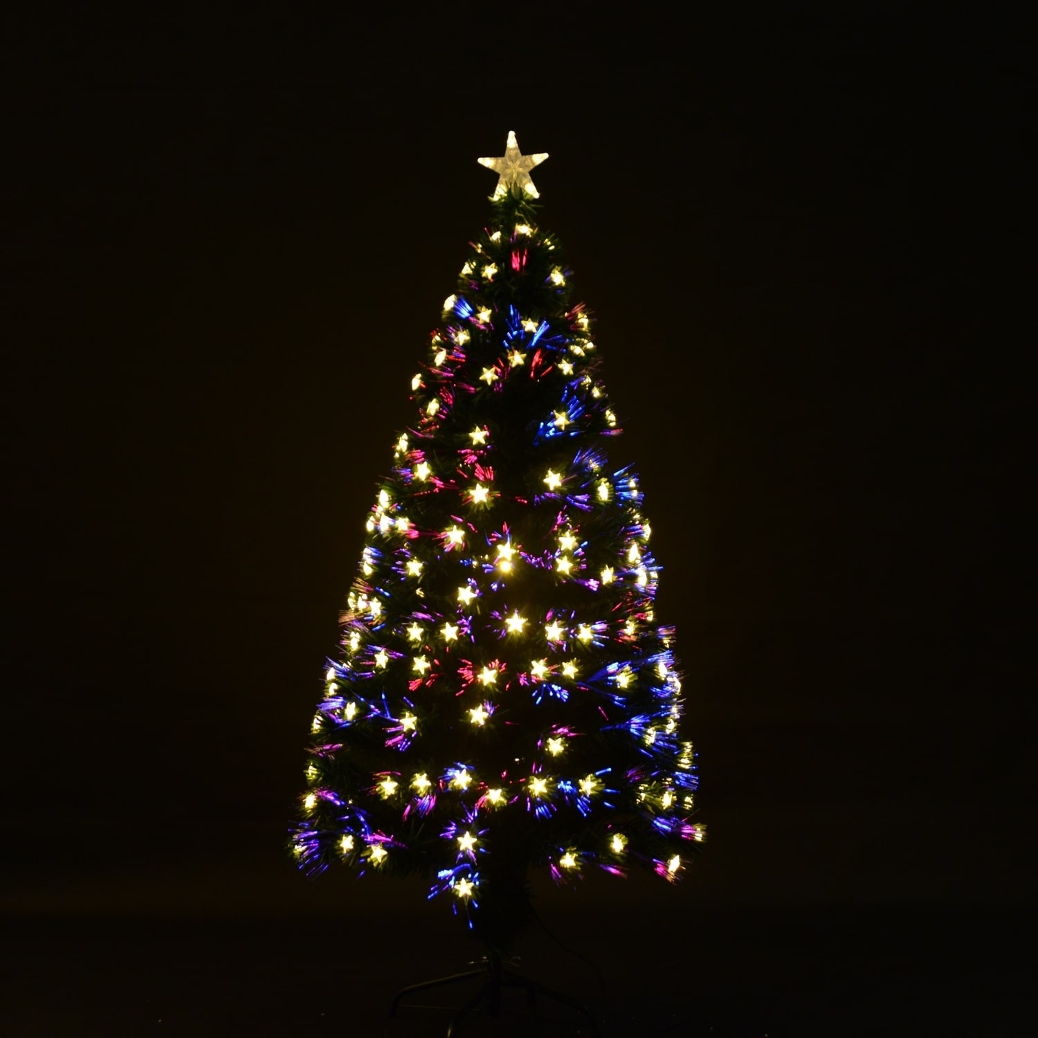Homcom 7 5 Artificial Rotating Pre Lit Multicolor Star Led Homcom 7 5 Artificial Rotating Pre Lit Multicolor Star Led Christmas Tree With Stand Free Shipping Today 18065841