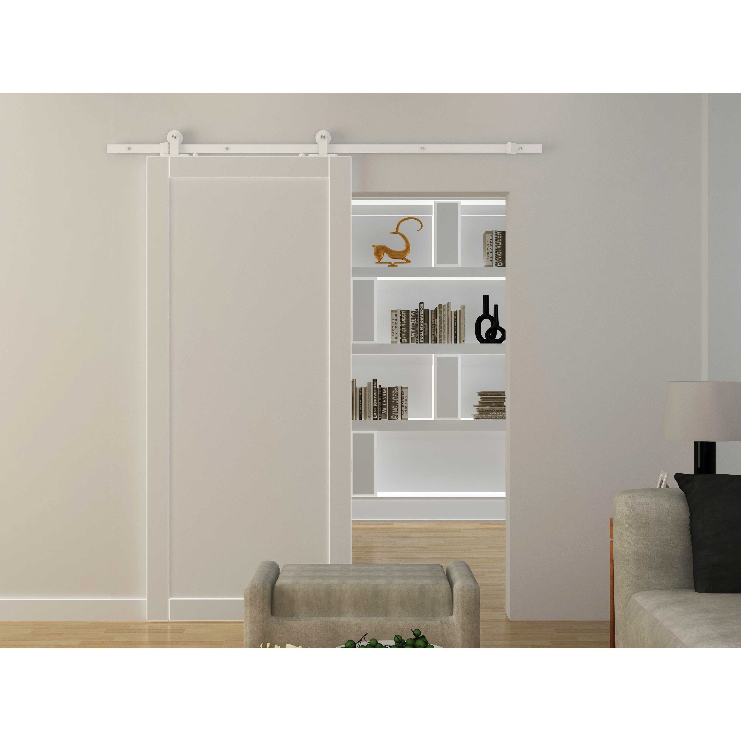Homcom 6 Sliding Barn Door Hardware Kit White On Homcom 6 Sliding Barn Door Hardware Kit White On Free Shipping Today 18072711