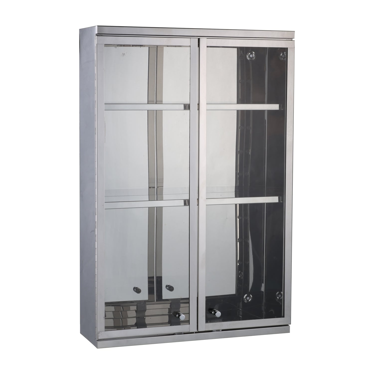 HomCom 24 X 16 Stainless Steel Double Door Display Wall Cabinet