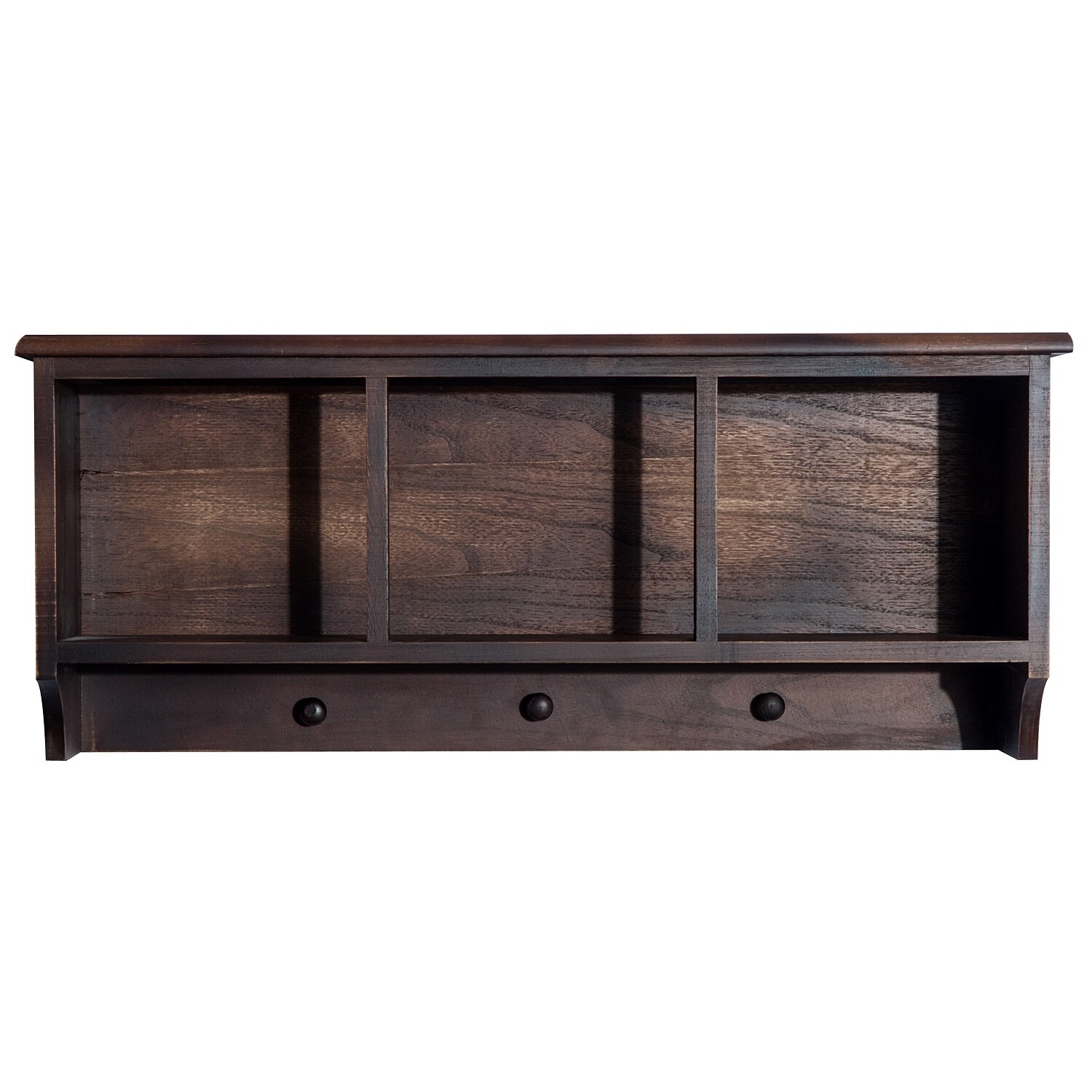 Homcom 31 Hanging Entryway Cubby Storage Shelf W 3 Baskets Homcom 31 Hanging Entryway Cubby Storage Shelf W 3 Baskets And Hooks Brown On Free Shipping Today 18088088