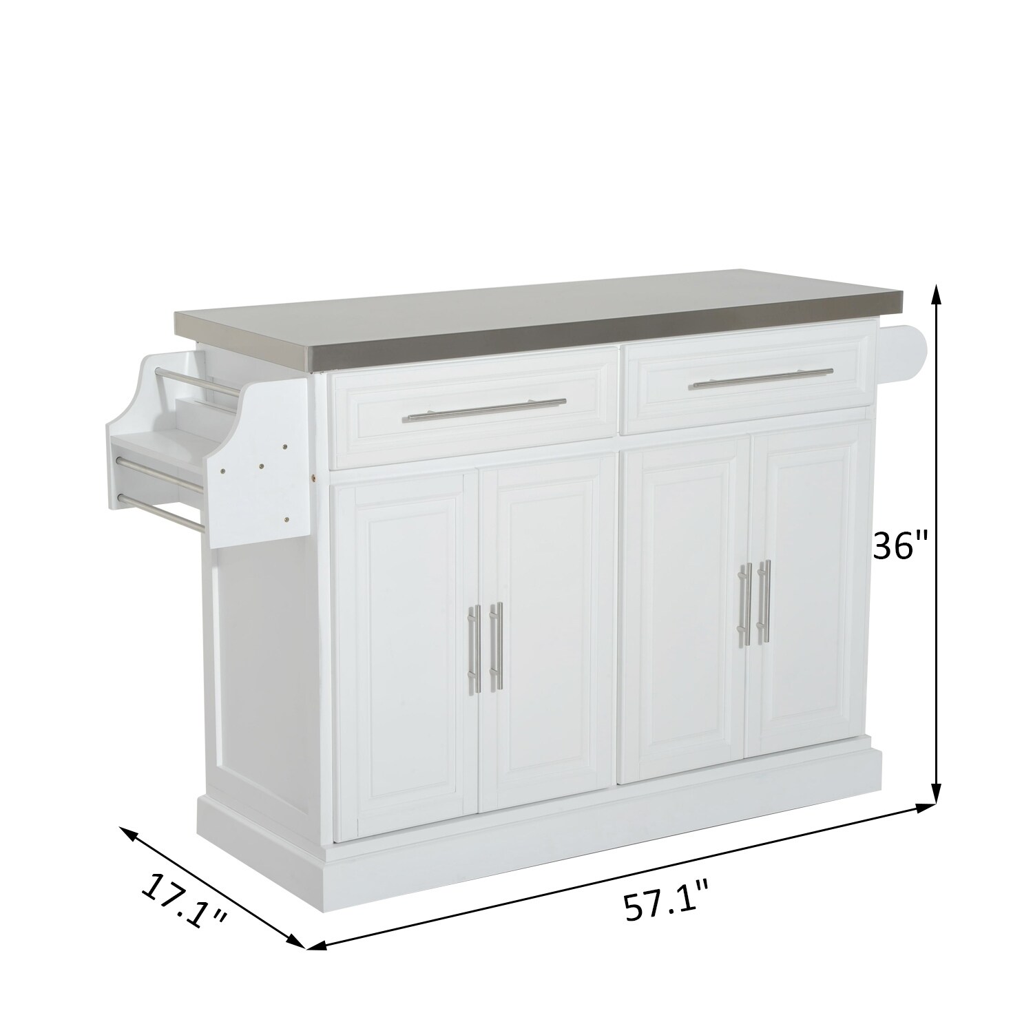 Hom Kitchen Island Modern Rolling Storage Cart on Wheels With