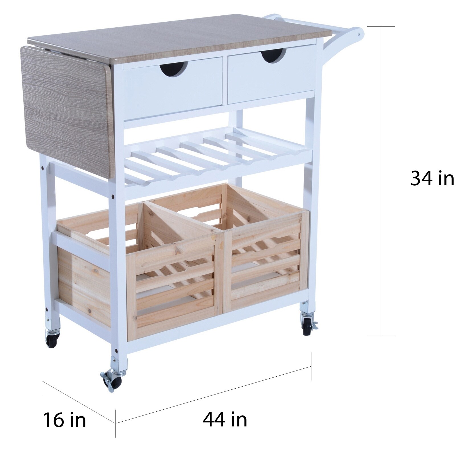 Homcom 34 Rolling Drop Leaf Kitchen Trolley Serving Cart With Homcom 34 Rolling Drop Leaf Kitchen Trolley Serving Cart With Wine Rack