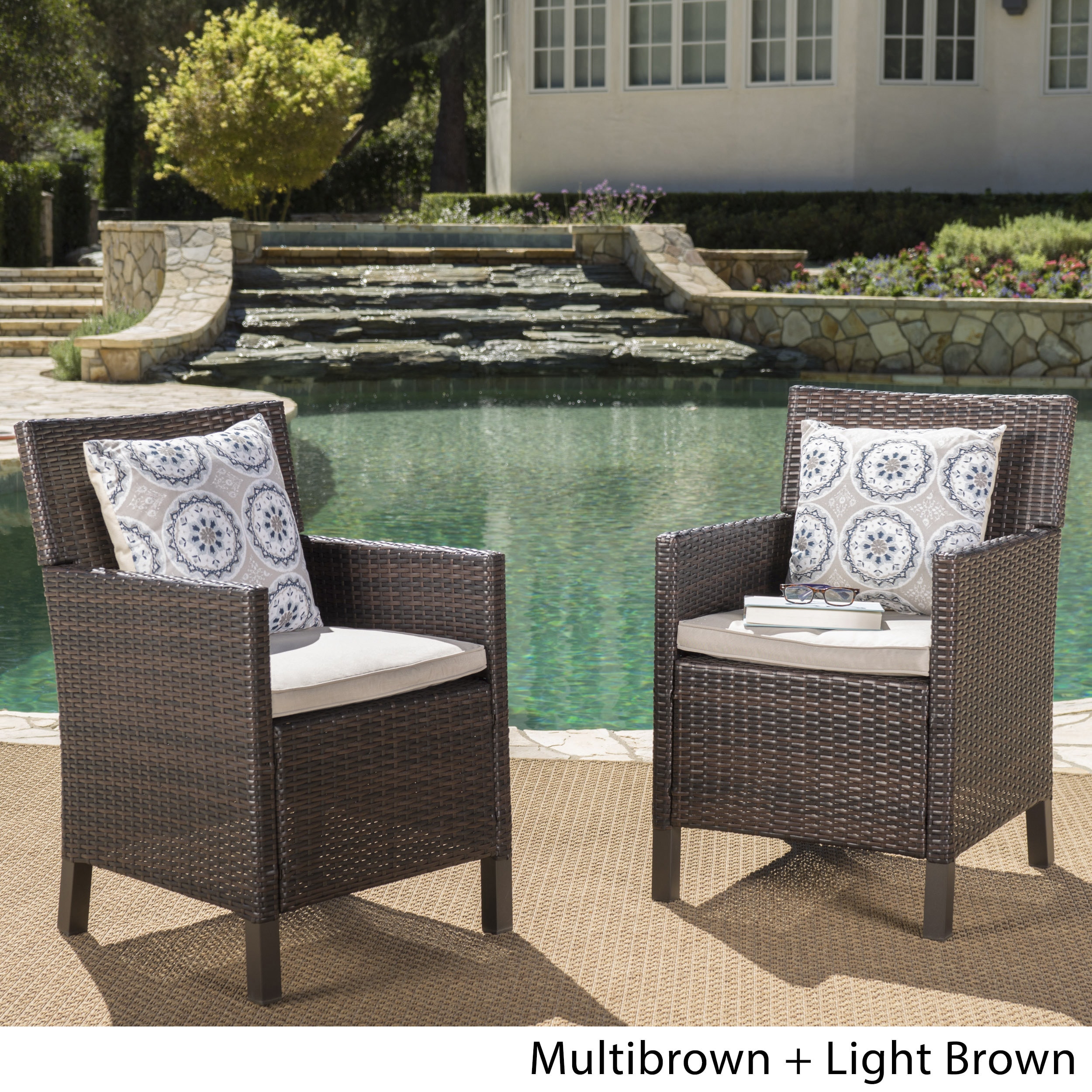 Cypress Outdoor Wicker Dining Chairs With Cushions Set Of 2 Cypress Outdoor Wicker Dining Chairs With Cushions Set Of 2 By Christopher Knight Home On Free Shipping Today 18088204