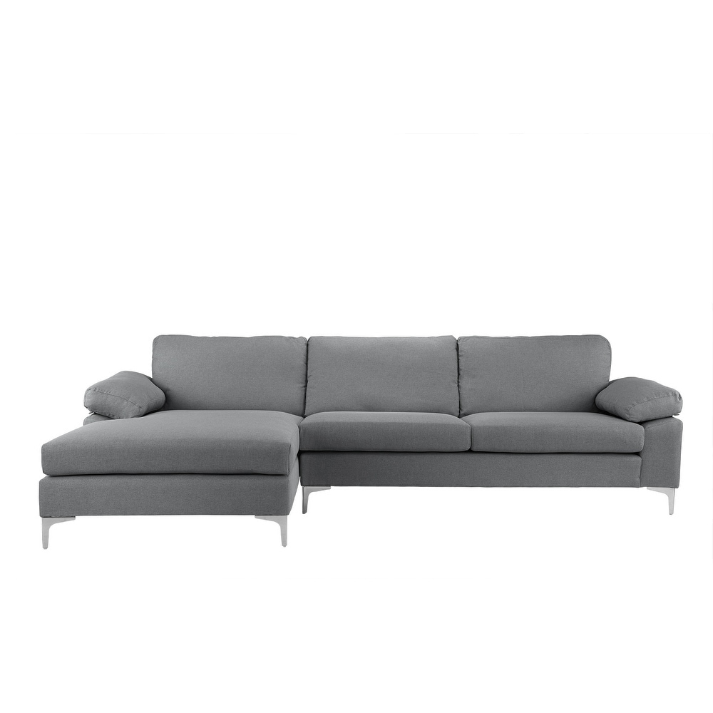 Modern Large Linen Sectional Sofa L Shape Couch Wide Chaise Modern Large Linen Sectional Sofa L Shape Couch Wide Chaise Free Shipping Today 18094107