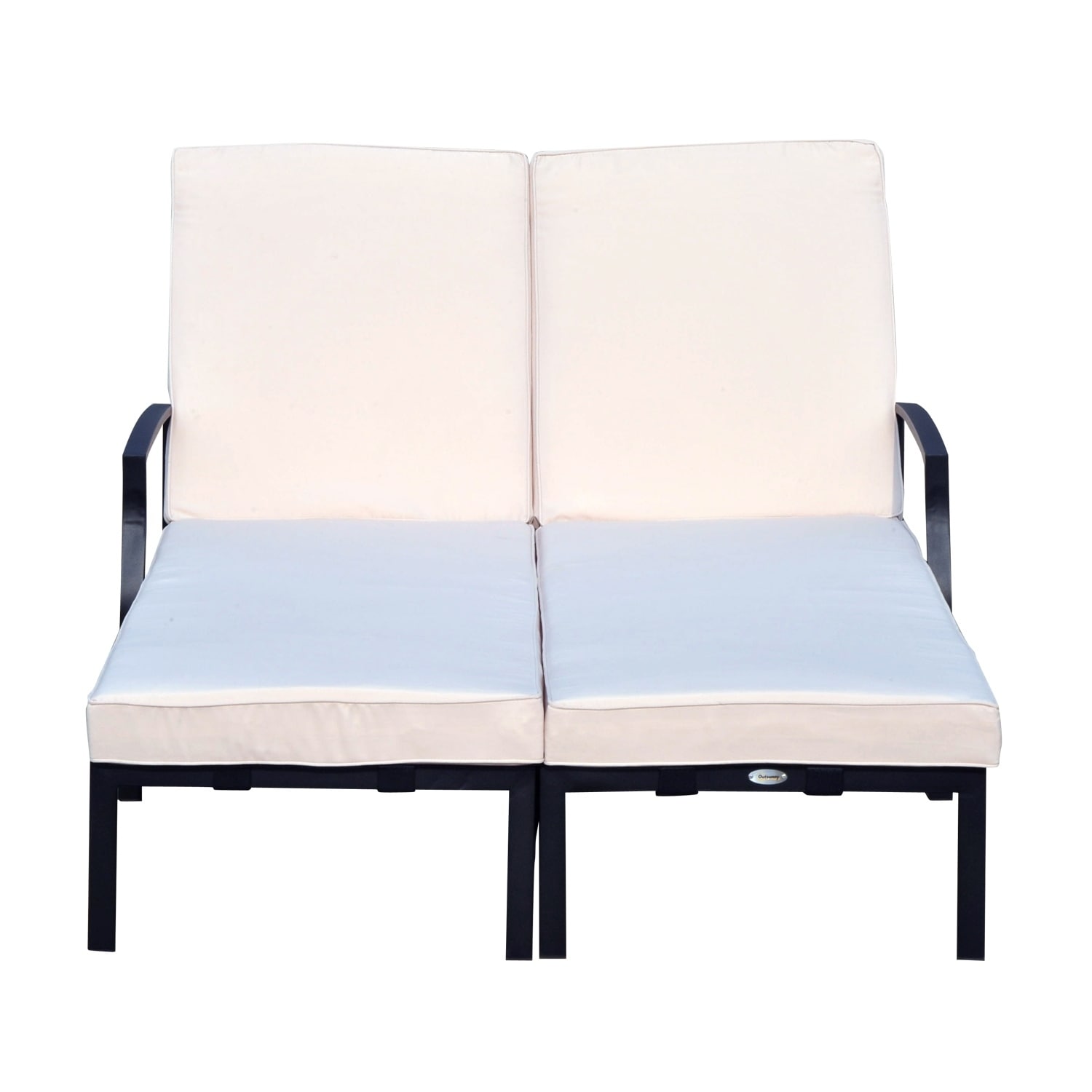 Outsunny 74 Reclining Outdoor Double Lounge Chair Cream Outsunny 74 Reclining Outdoor Double Lounge Chair Cream Black Free Shipping Today 18126451
