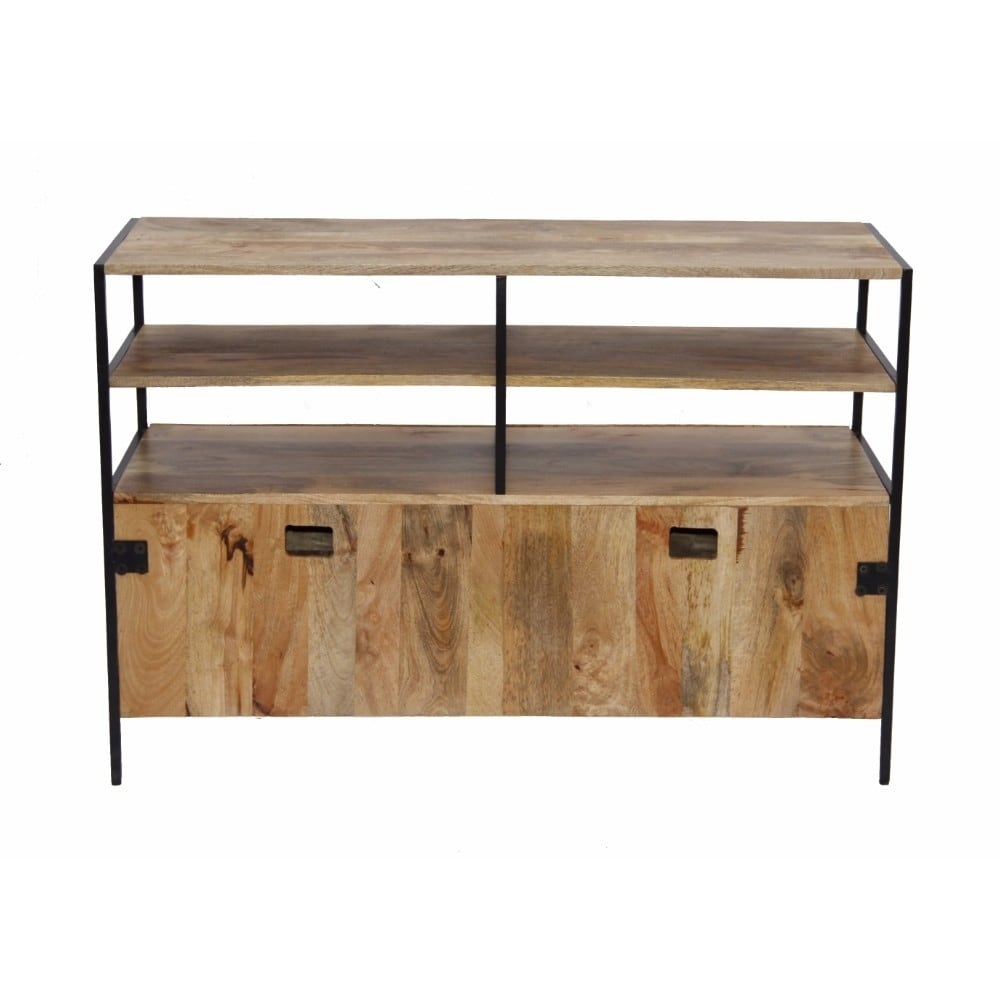 The Urban Port Wooden Tv Console Stand With Storage Cabinet The Urban Port Wooden Tv Console Stand With Storage Cabinet Natural Wood Finish Free Shipping Today 18189226