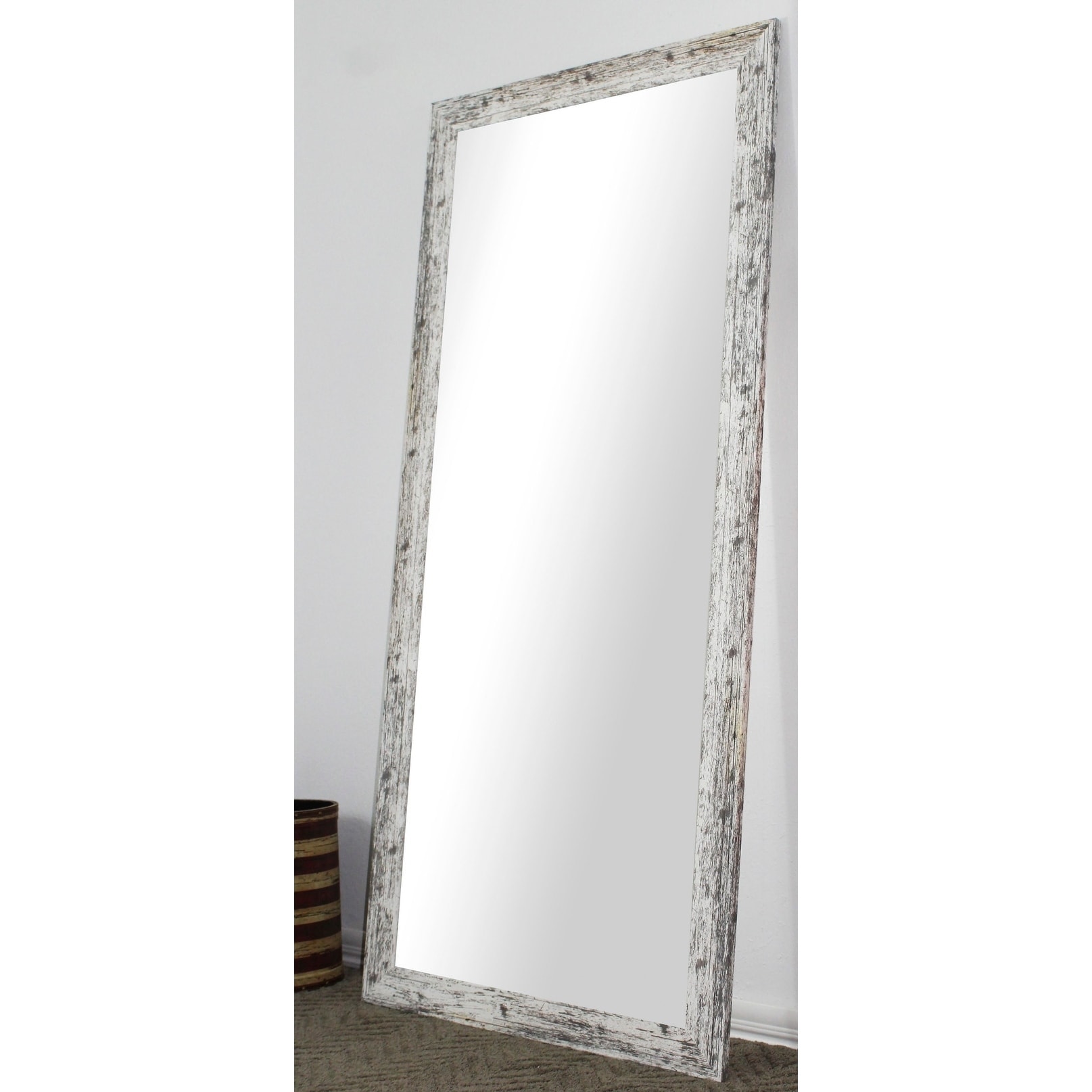 U S Made Full Body Floor Length Mirror White Washed Free U S Made Full Body Floor Length Mirror White Washed