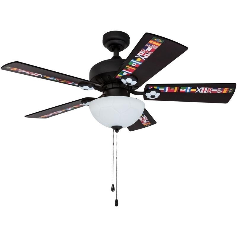 42 Soccer International Sports Led Ceiling Fan Black