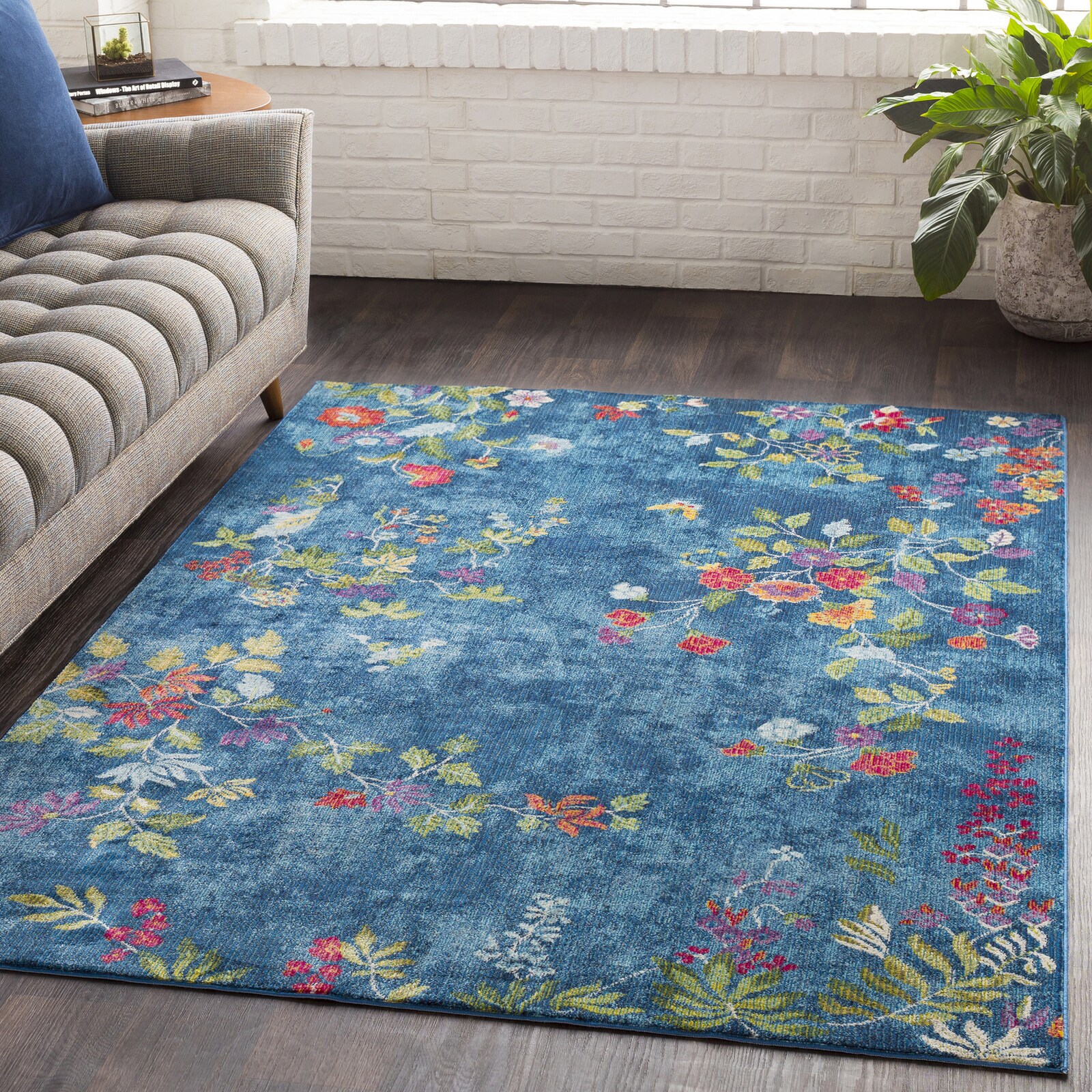 Shop Hamon Traditional Blue Border Area Rug 5 3 X 7 6 5 3 X 7 6 Overstock