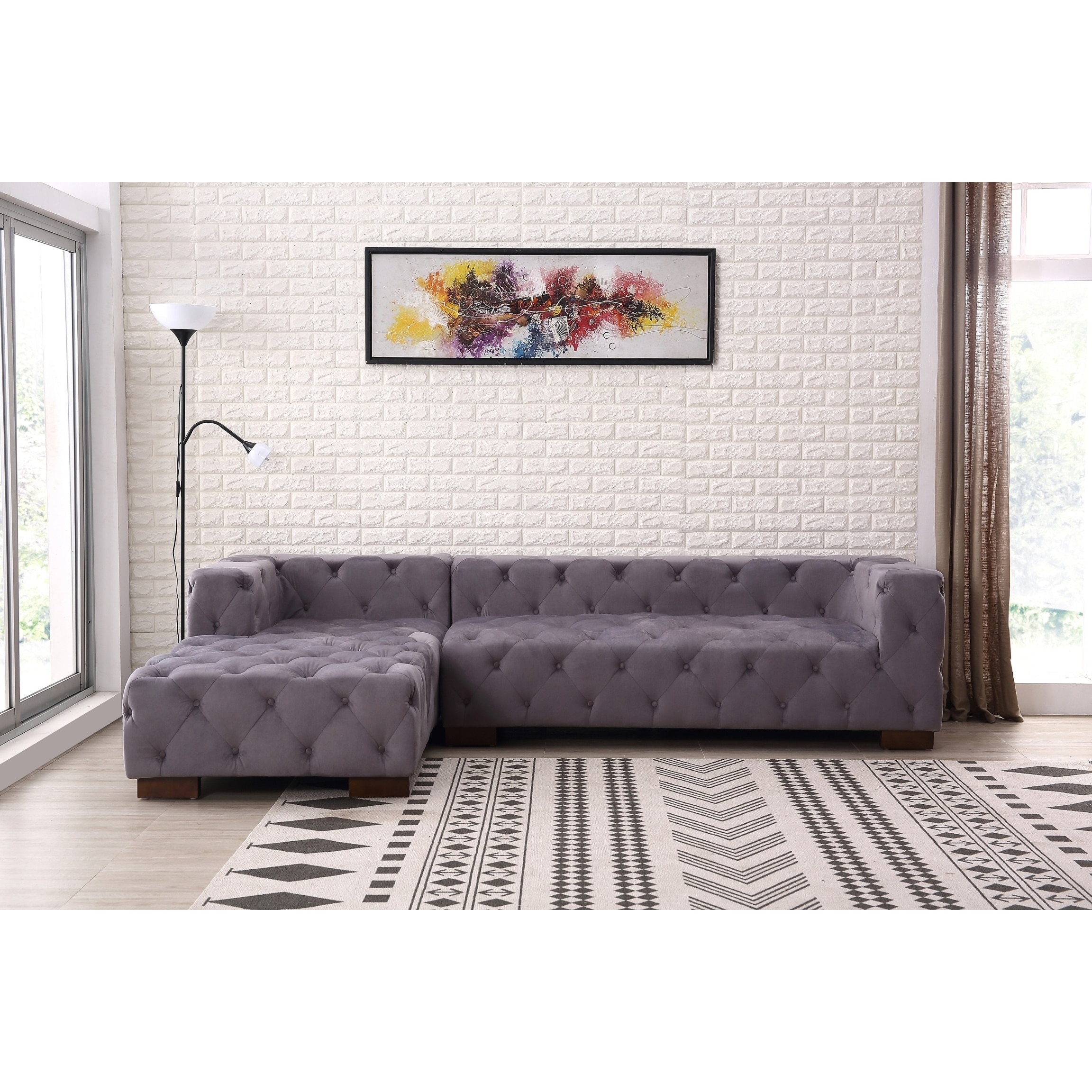 Kensington Tufted Chesterfield Left Facing Sectional Sofa