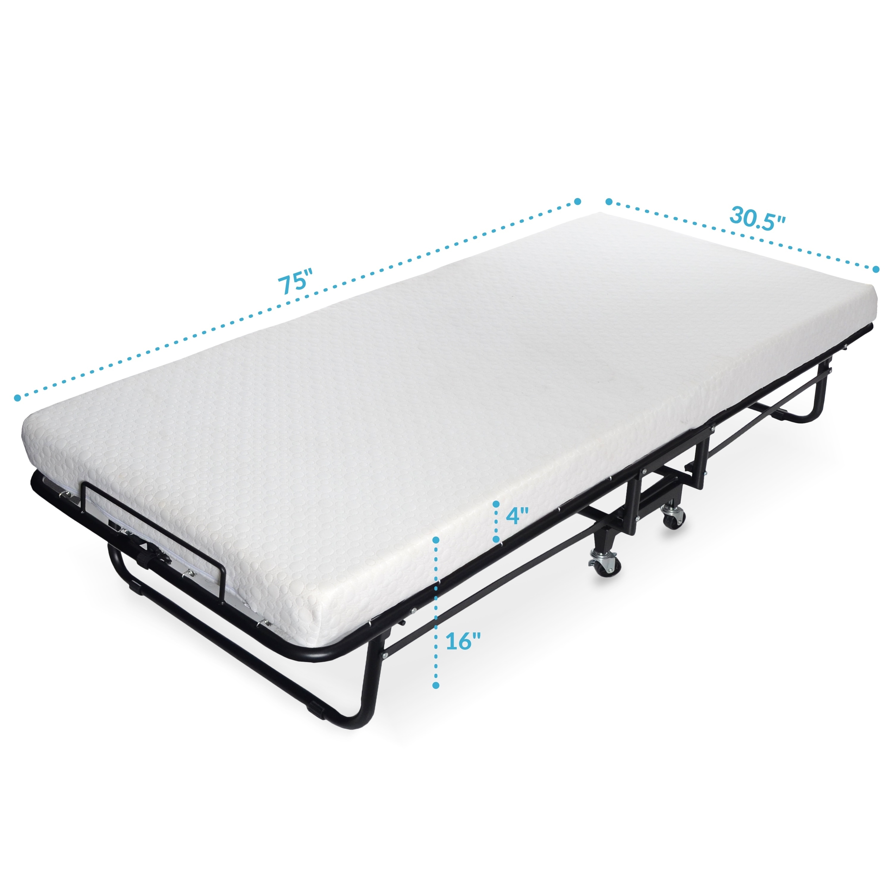 Milliard Premium Folding Guest Bed With Luxurious Memory Foam Milliard Premium Folding Guest Bed With Luxurious Memory Foam Mattress 75 X 31 5
