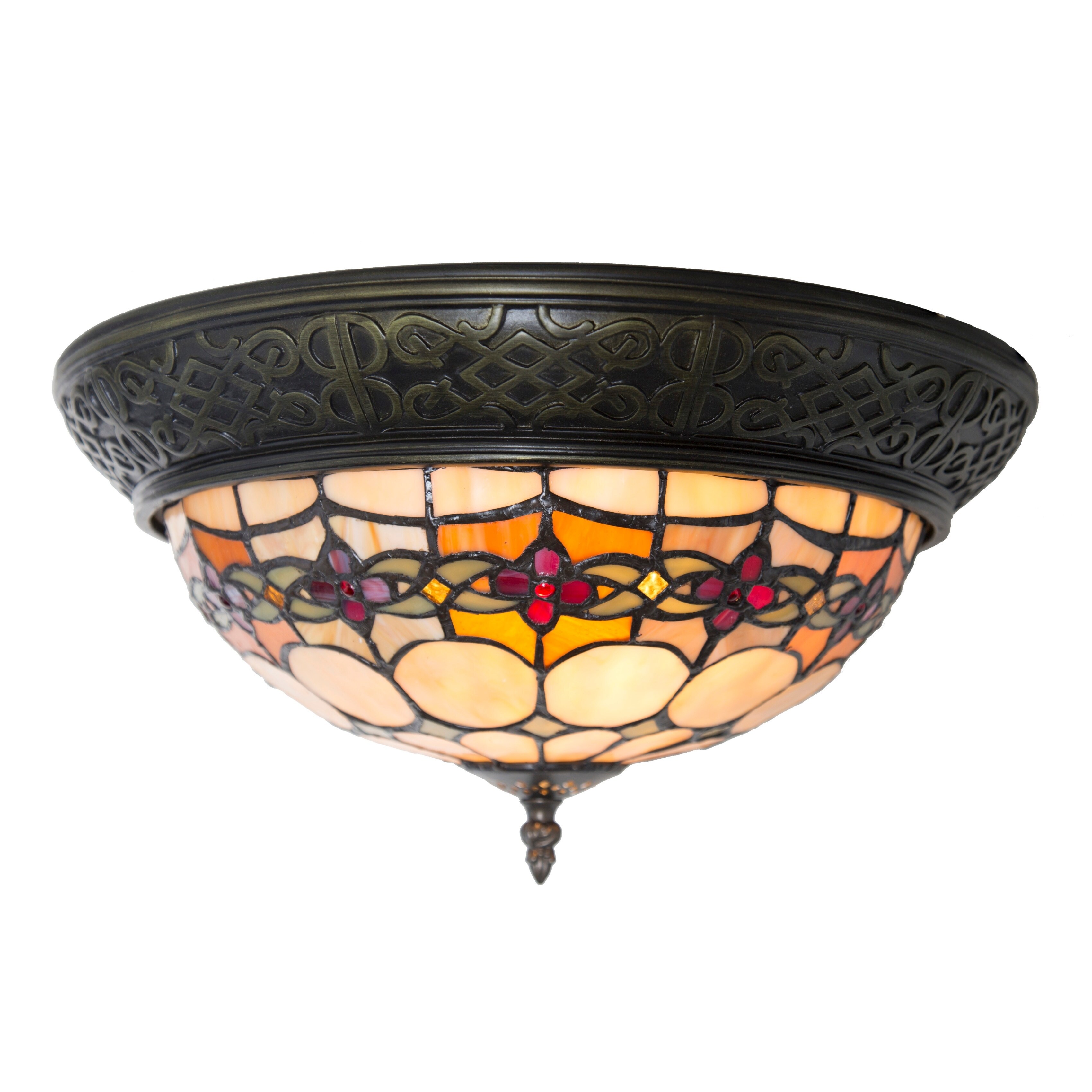 River Of Goods Stained Gl Geometric Rosette Flush Mount River Of Goods Stained Gl Geometric Rosette Flush Mount Ceiling Lamp On Free Shipping Today 18257896