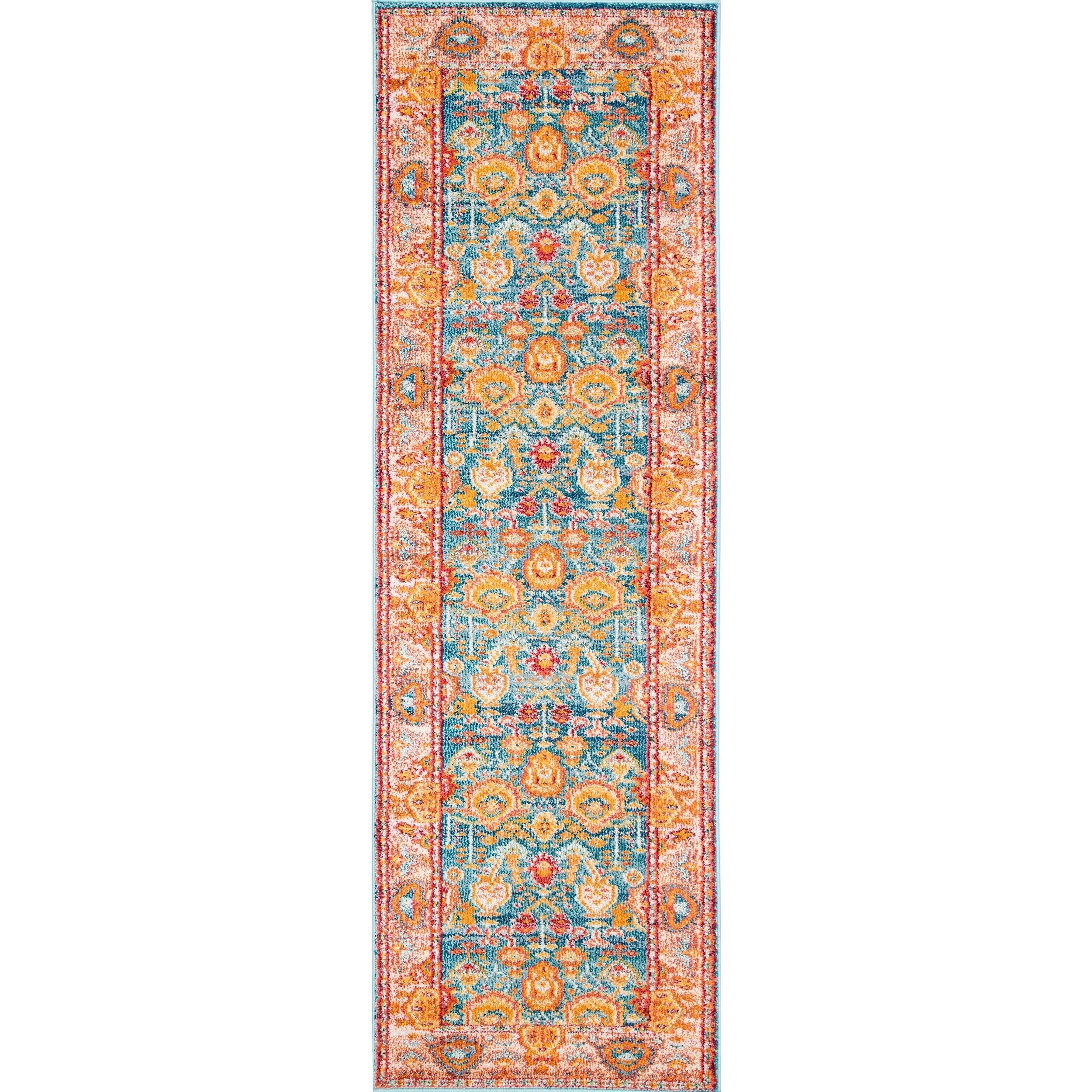 Shop NuLOOM Oriental Inspired Floral Herati Medallion Orange Runner