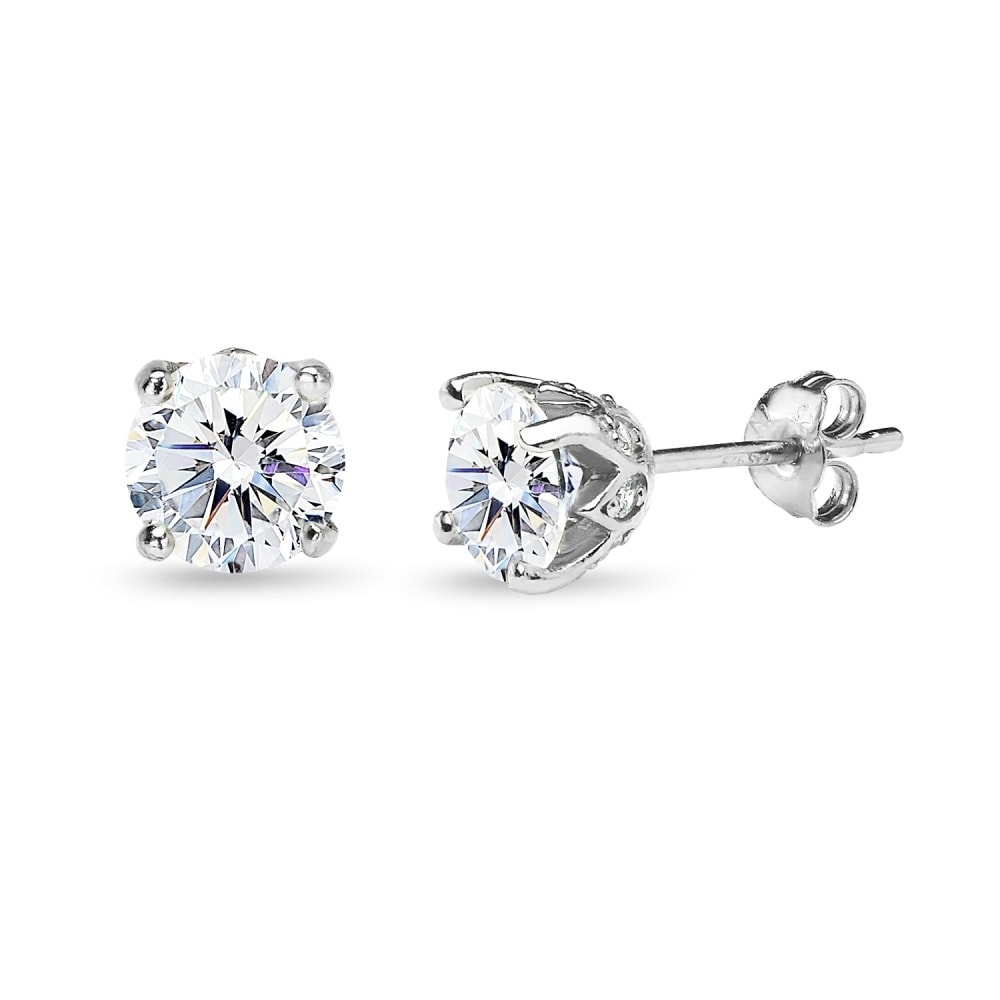 Icz Stonez Sterling Silver 6mm Crown Stud Earrings Created With Icz Stonez Sterling Silver 6mm Crown Stud Earrings Created With Swarovski Zirconia On Free Shipping Orders Over 45