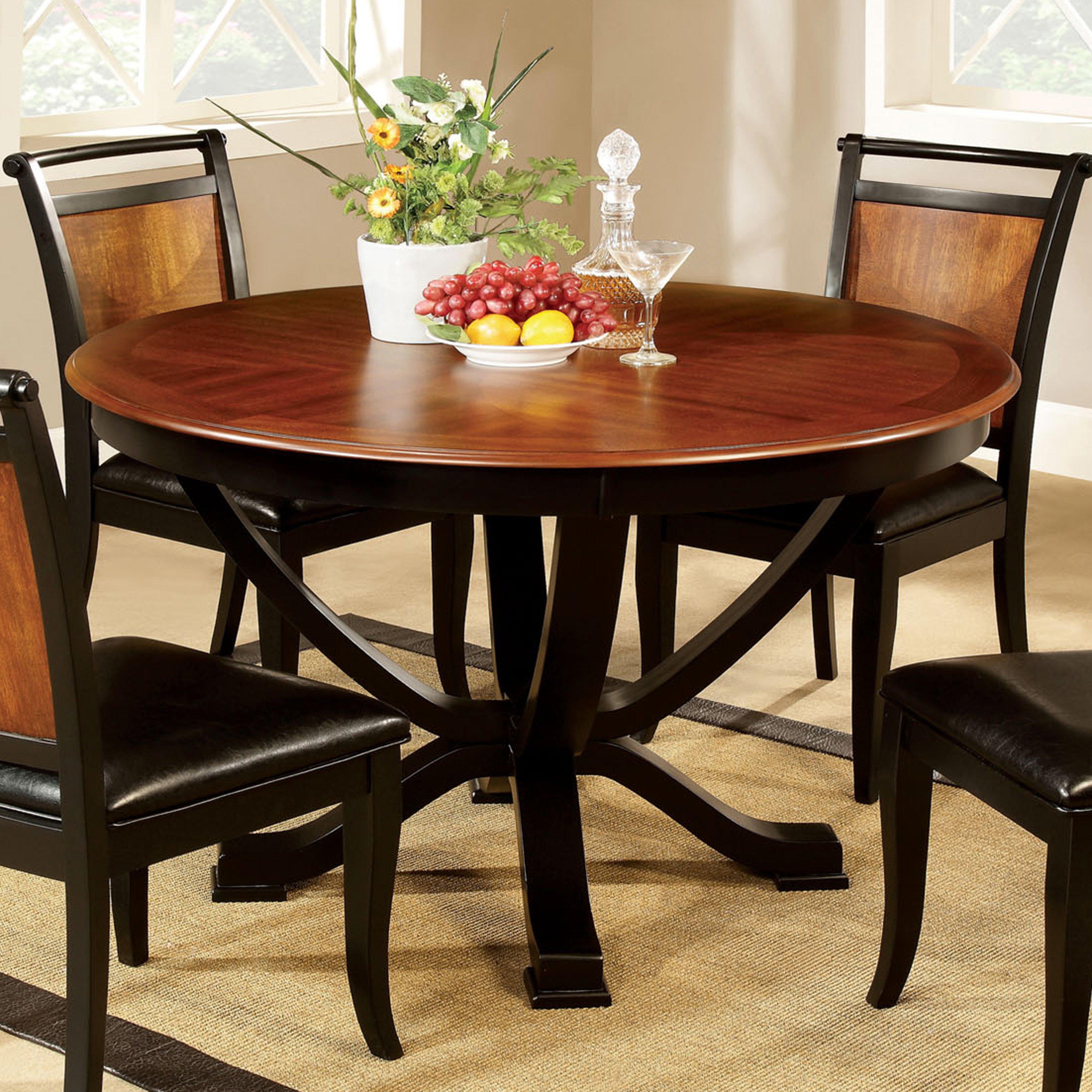 Shop Furniture Of America Lyda Transitional Black Acacia Round