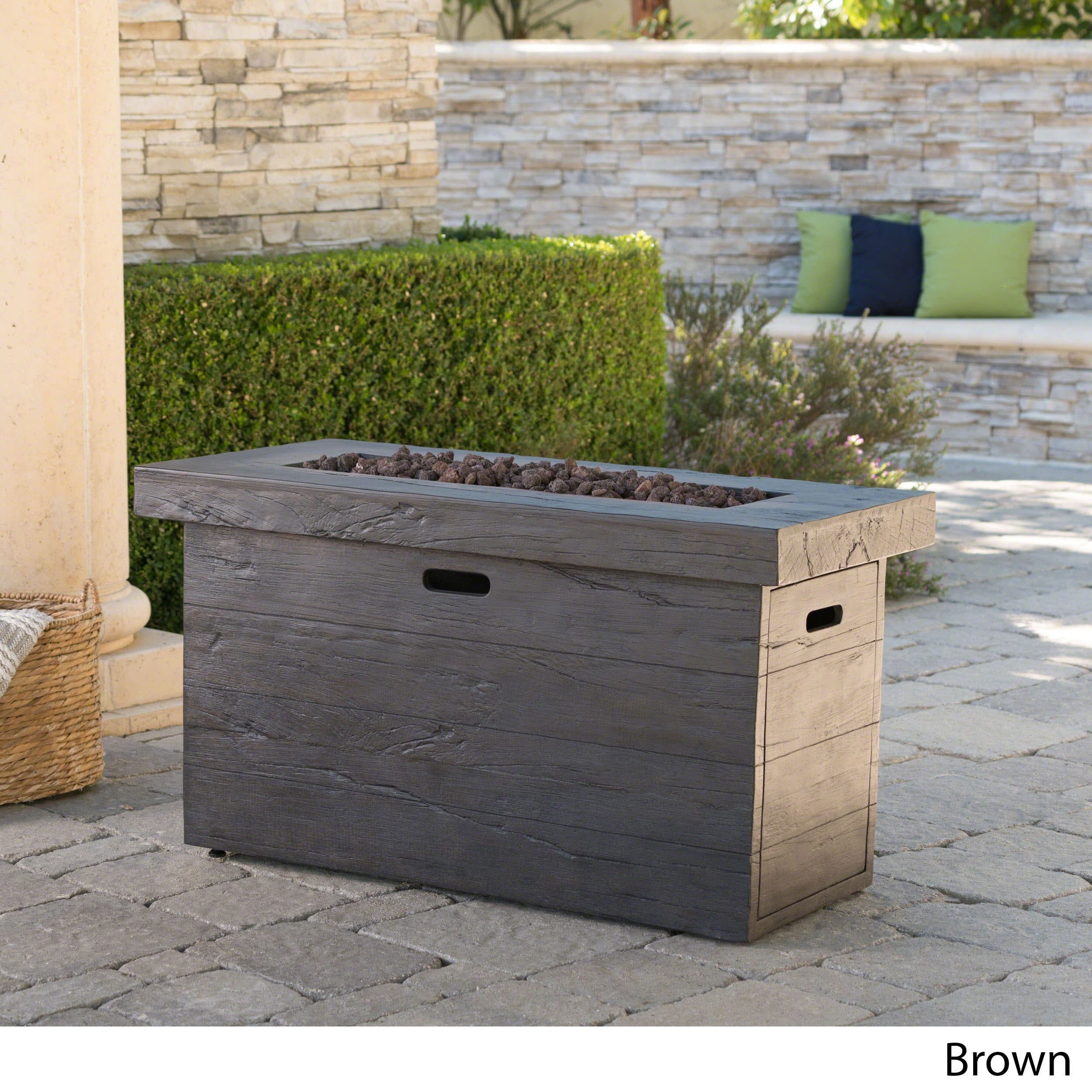 Custer Outdoor Rectangular Propane Fire Pit Table With Lava Custer Outdoor Rectangular Propane Fire Pit Table With Lava Rocks By Christopher Knight Home On Free Shipping Today 18599744
