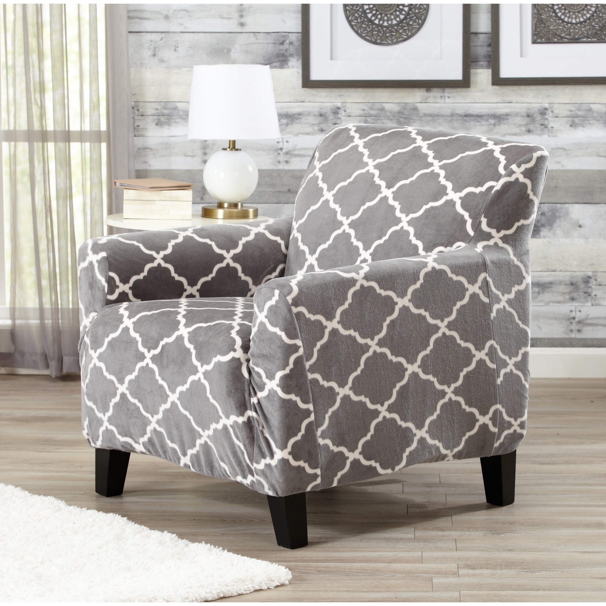 Great Bay Home Printed Velvet Plush Form Fit Chair Slipcover Great Bay Home Printed Velvet Plush Form Fit Chair Slipcover Free Shipping On Orders Over 45 18606780