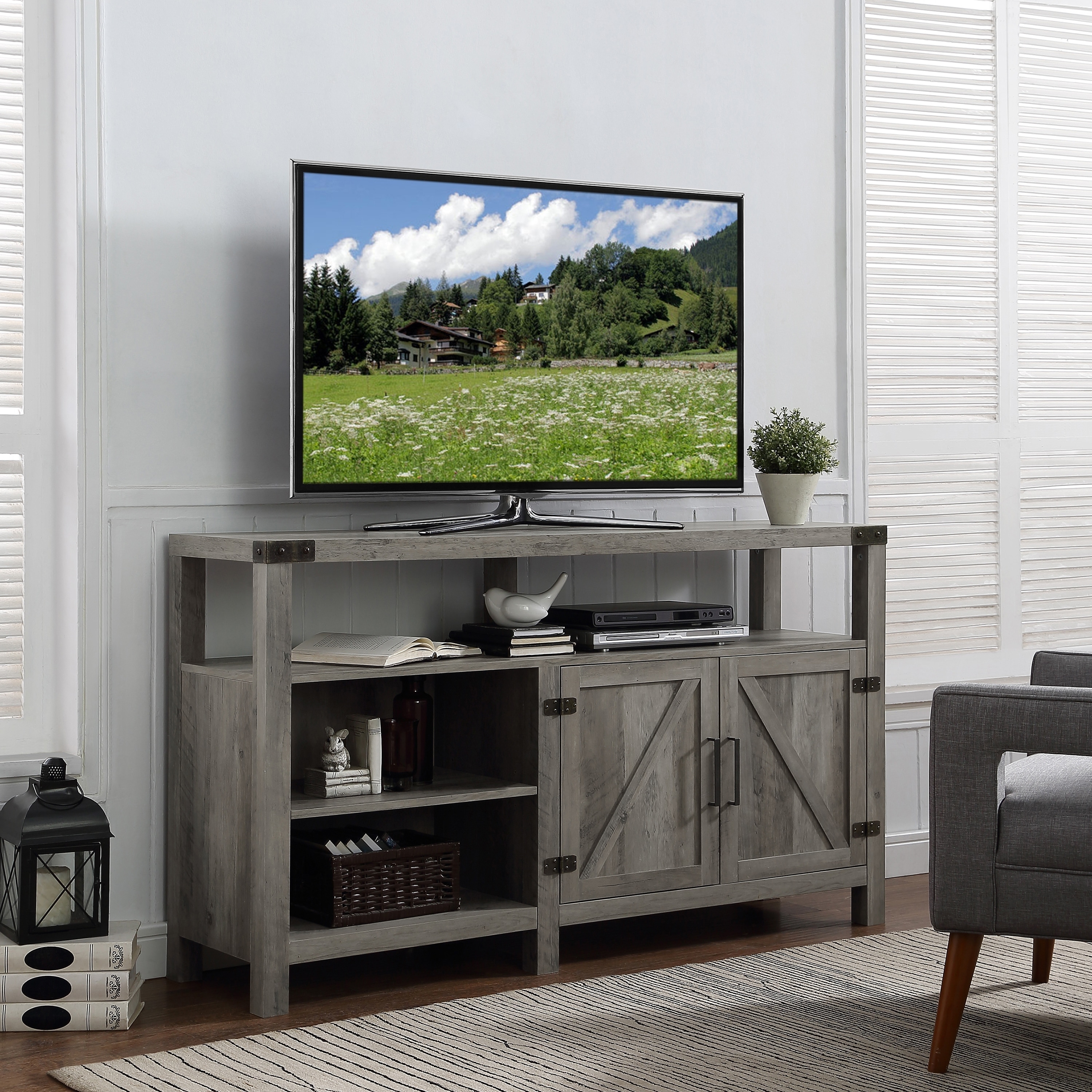 The Gray Barn Kujawa 58 Barndoor Tv Stand Console X 16 The Gray Barn Kujawa 58 Barndoor Tv Stand Console X 16 33h