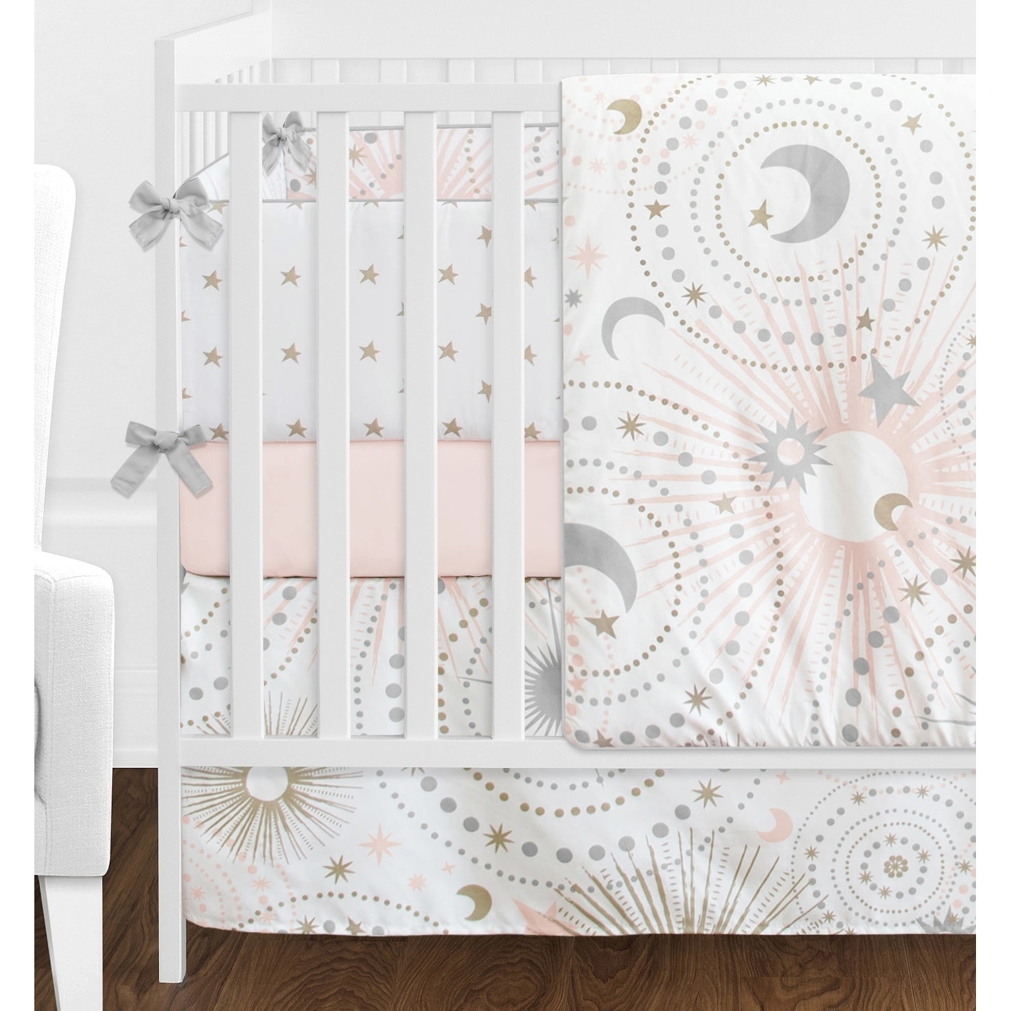 Sweet Jojo Designs Blush Pink Gold Grey And White Star Moon Sweet Jojo Designs Blush Pink Gold Grey And White Star Moon Celestial Collection Baby 9 Piece Crib Bedding Set Free Shipping Today