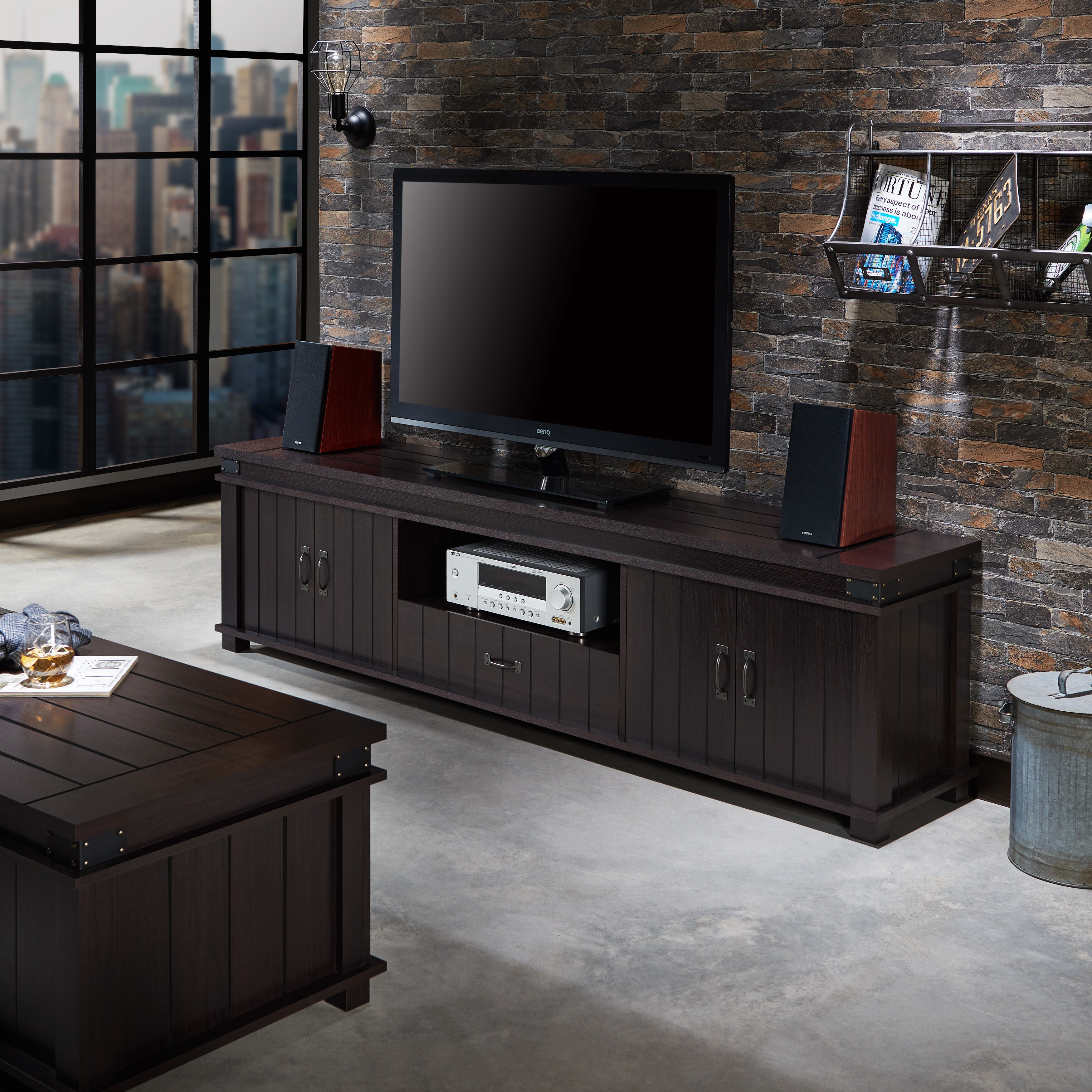 Furniture Of America Teglar Espresso Finish Wood 82 Inch Tv Furniture Of America Teglar Espresso Finish Wood 82 Inch Tv Stand On Free Shipping Today 18904973
