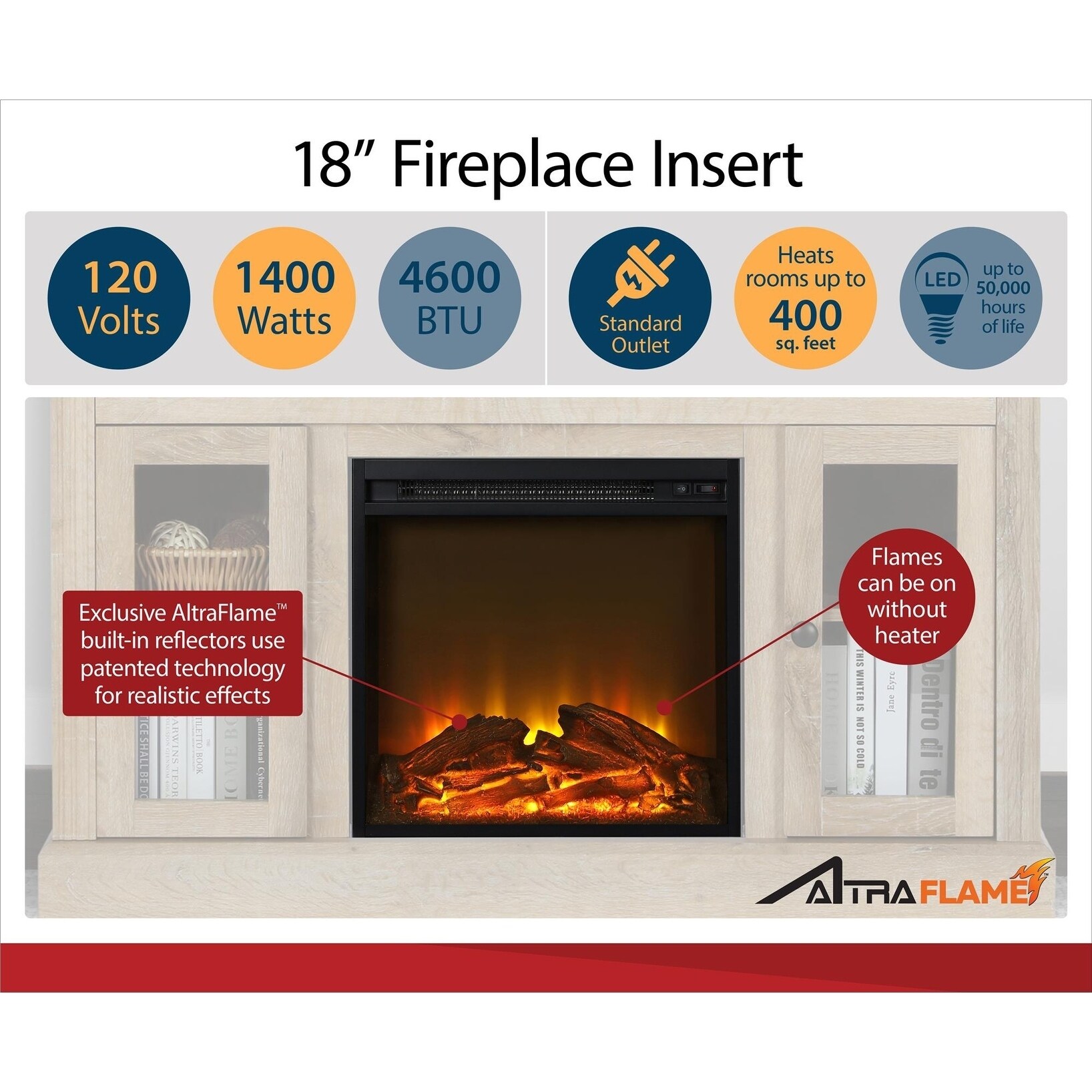 Shop Avenue Greene Ford Electric Fireplace 70 Inch Tv Console