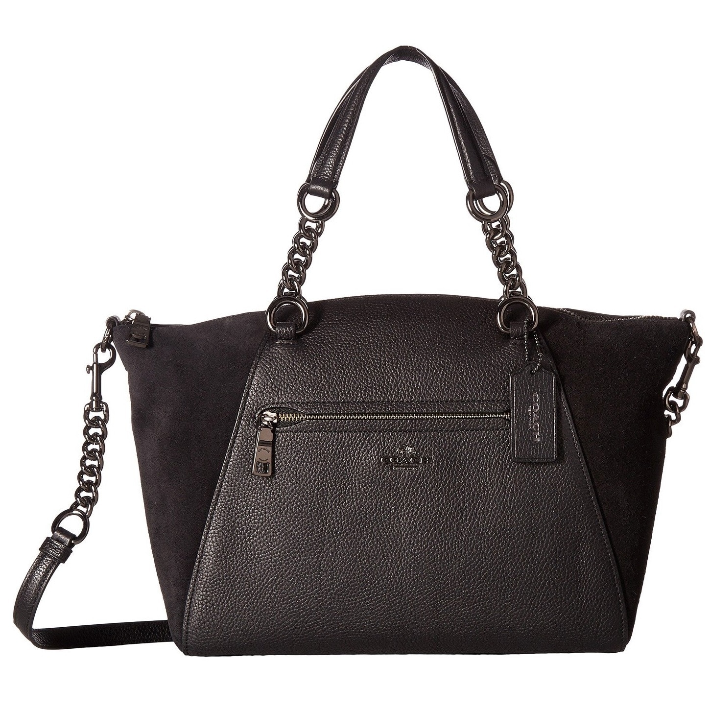 coach black satchel bag