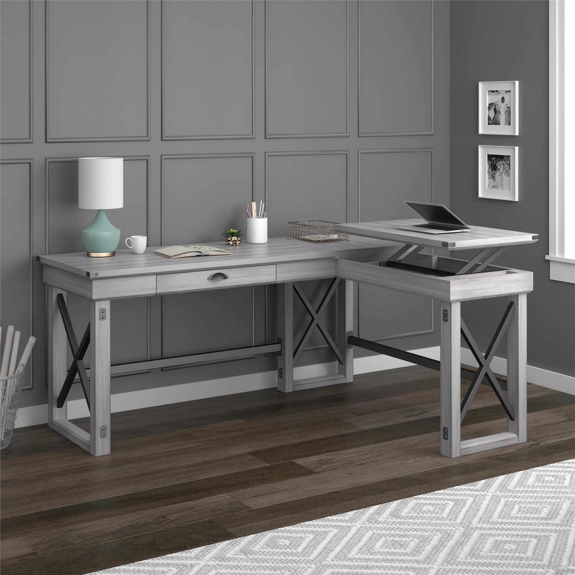 Avenue Greene Woodgate L Shaped Desk With Lift Top On Avenue Greene Woodgate L Shaped Desk With Lift Top On Free Shipping Today 19222089