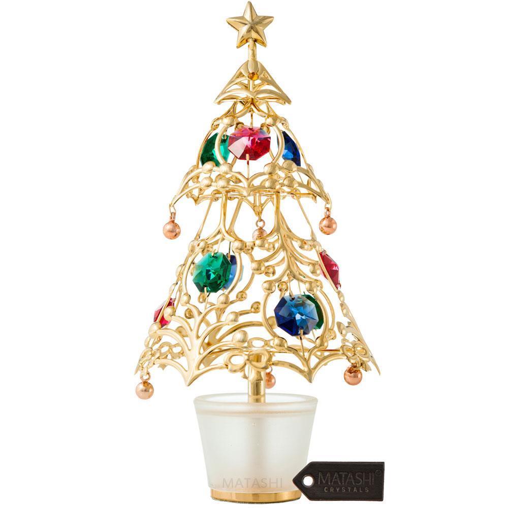 shop matashi gold plated christmas tree table top ornament with multi colored crystals silver or gold free shipping on orders over 45 overstockcom - Silver Plated Christmas Tree Decorations shop matashi gold plated christmas tree table top ornament with multi colored crystals silver or gold free shipping on orders over 45 overstockcom - Silver Plated Christmas Tree Decorations